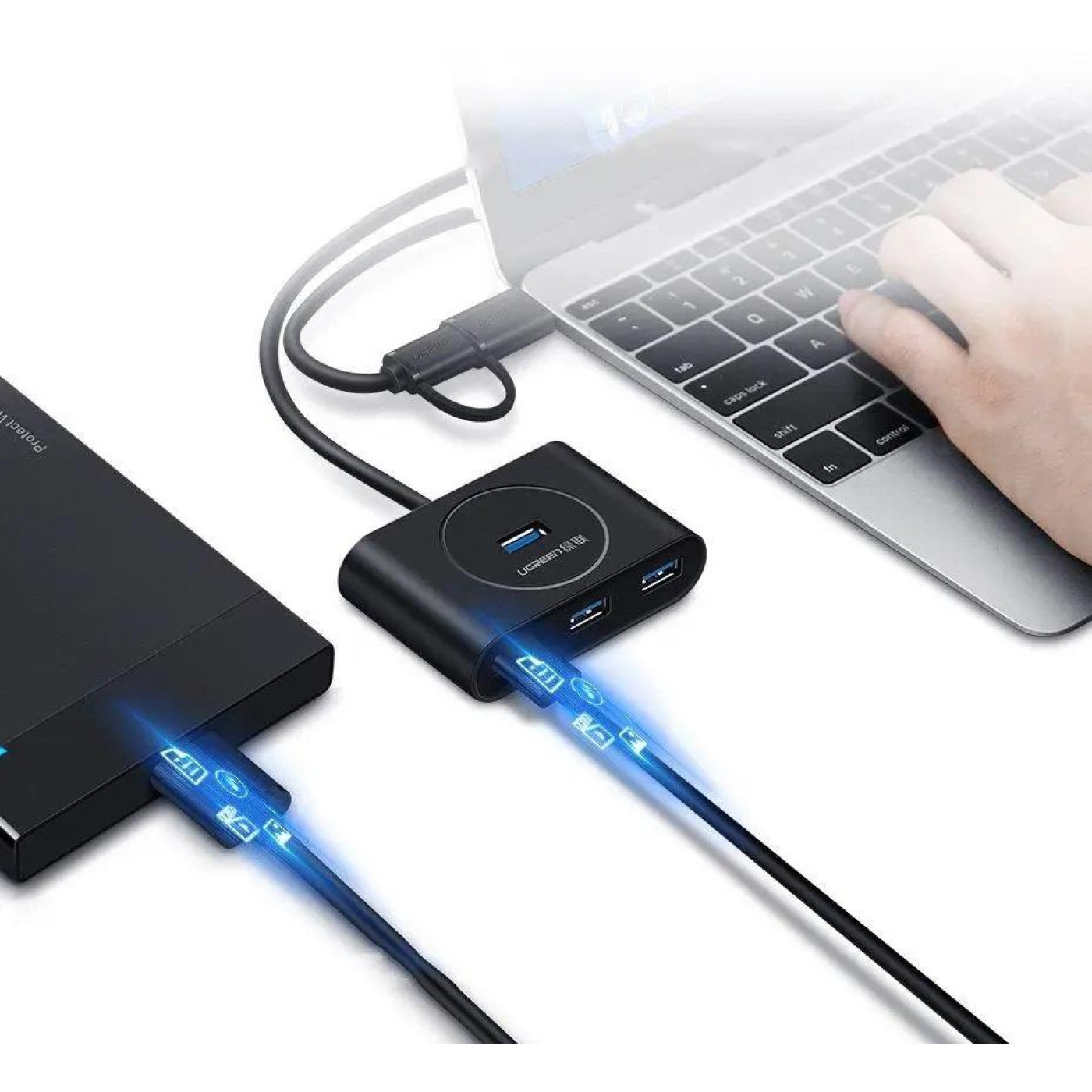 USB-Хаб Ugreen USB 3.0 Hub 0.5m (Black) (UGR-20290)