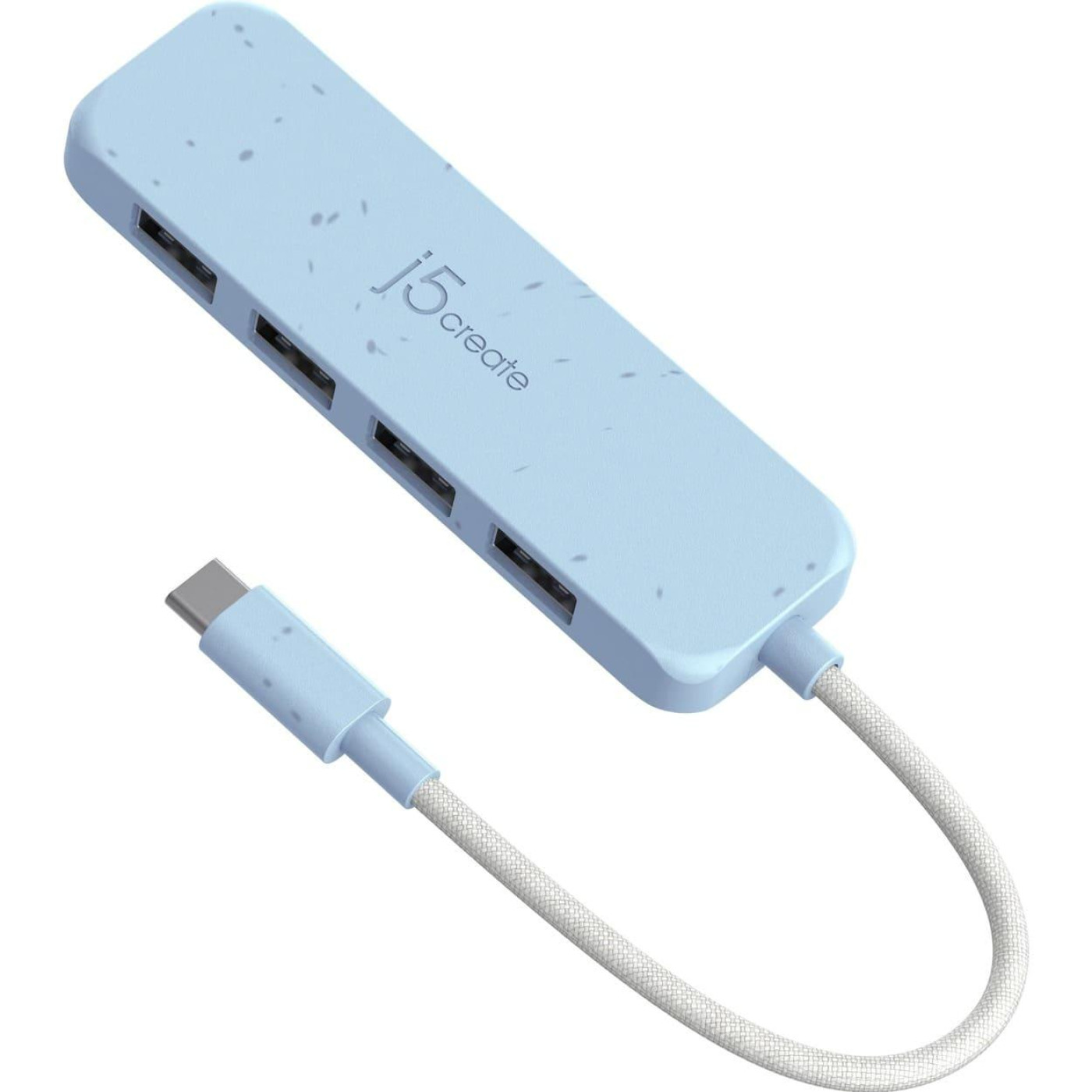 USB-Хаб j5create JCH341EC-N USB-C на 4 USB-A, блакитний (JCH341EC-N)