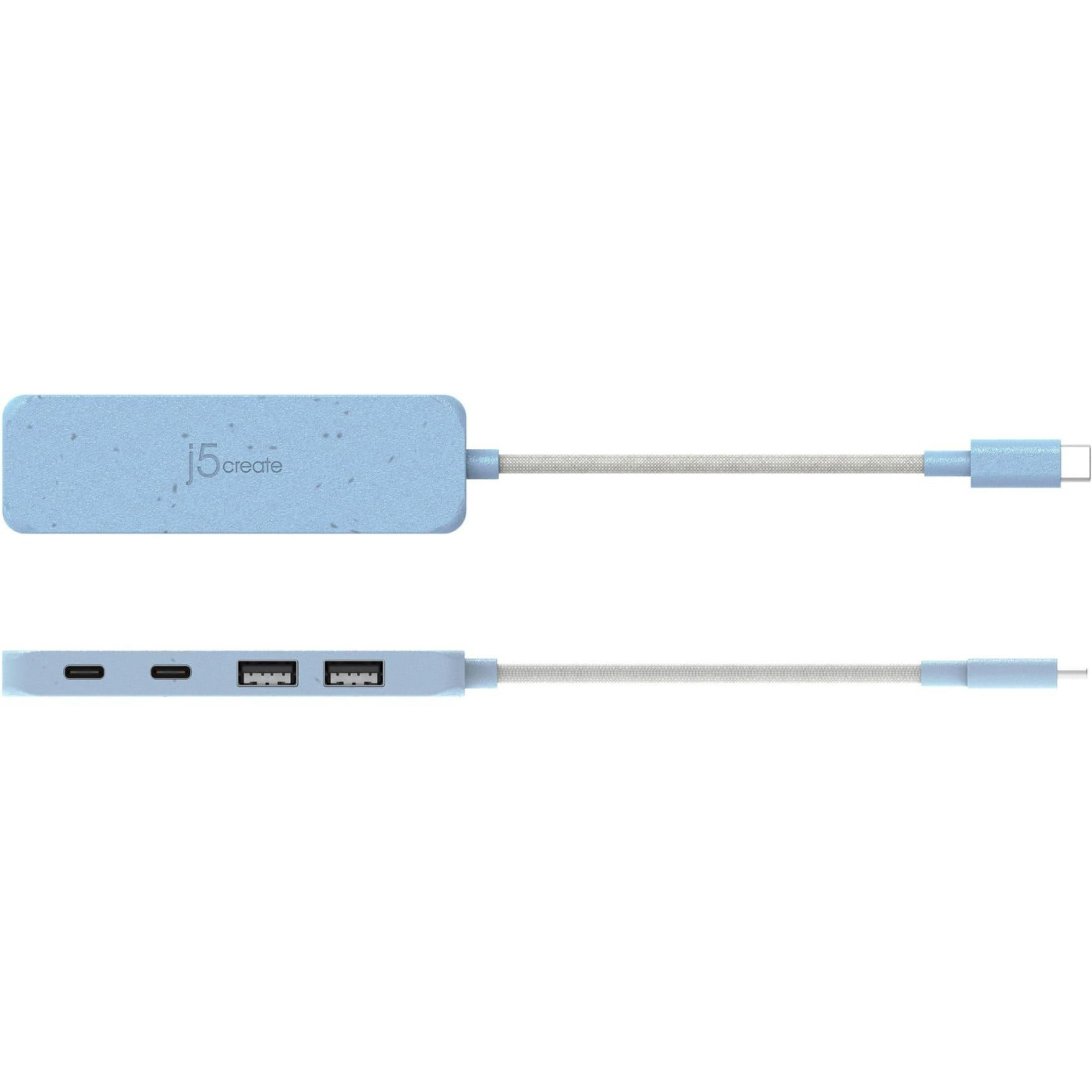 USB-Хаб j5create JCH342EC-N USB-C на 2 USB-A/2 USB-C, блакитний (JCH342EC-N)