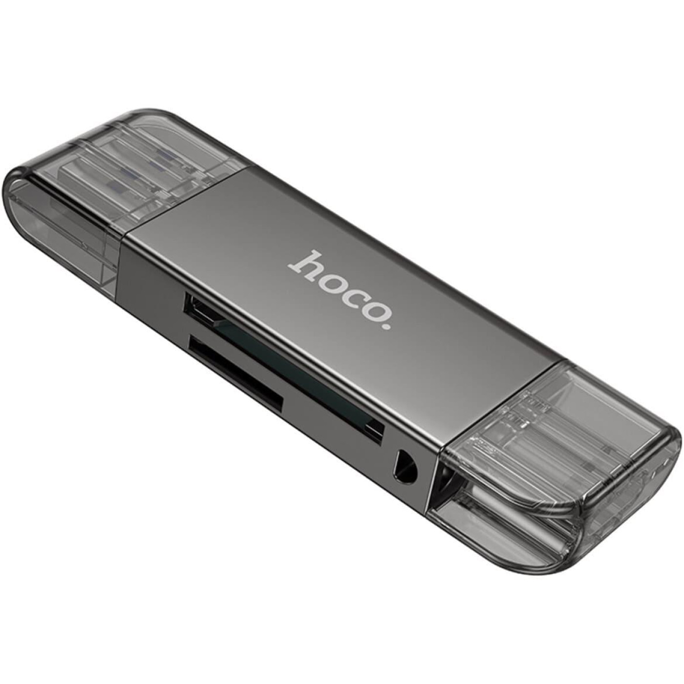 Кардрiдер Hoco HB39 2-in-1 USB-A/USB-C/microSD Gray (6942007604819)