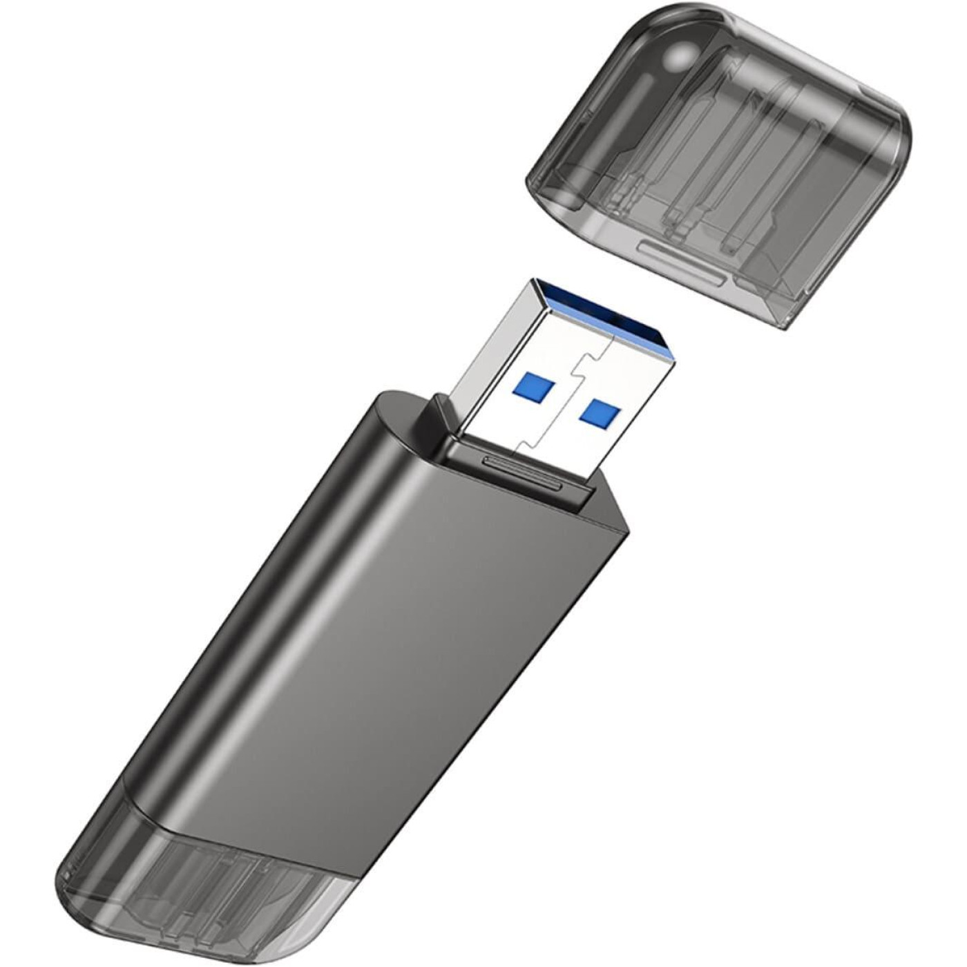 Кардрiдер Hoco HB39 2-in-1 USB-A/USB-C/microSD Gray (6942007604819)