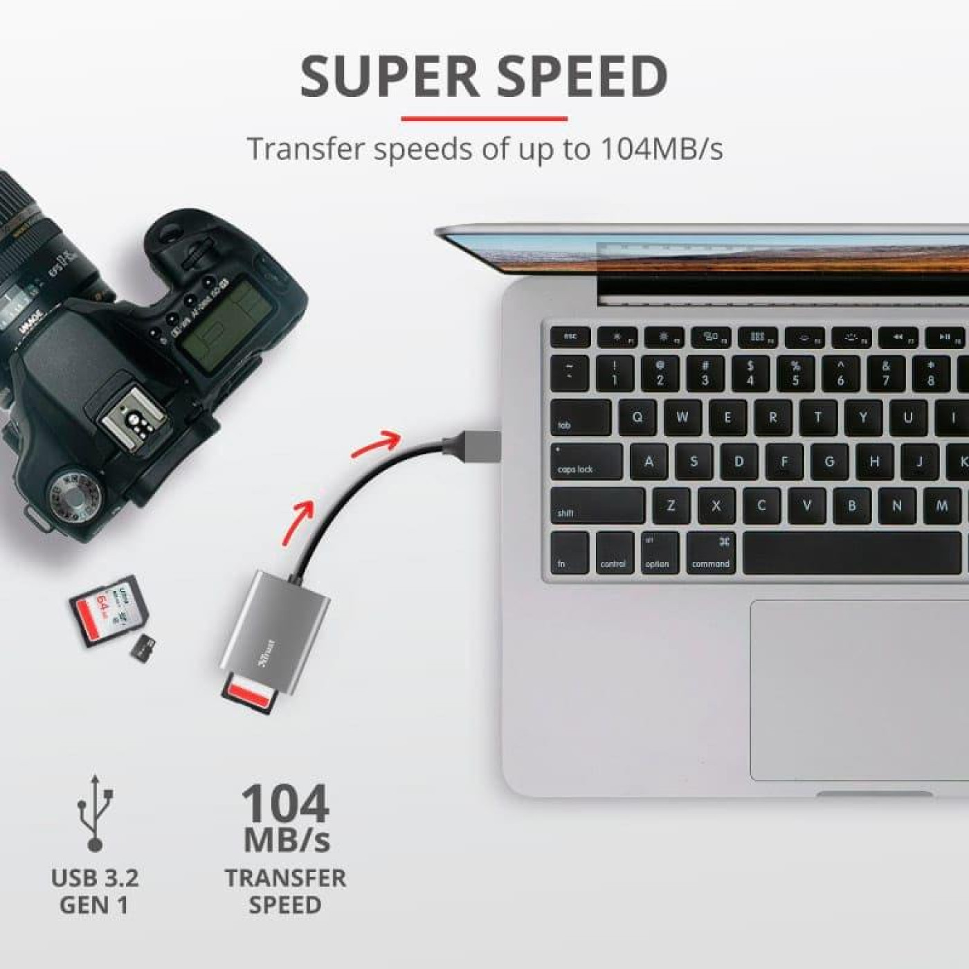 Кардридер Trust Dalyx Fast USB 3.2 Card reader Dalyx Fast USB 3.2 Card reader (24135)