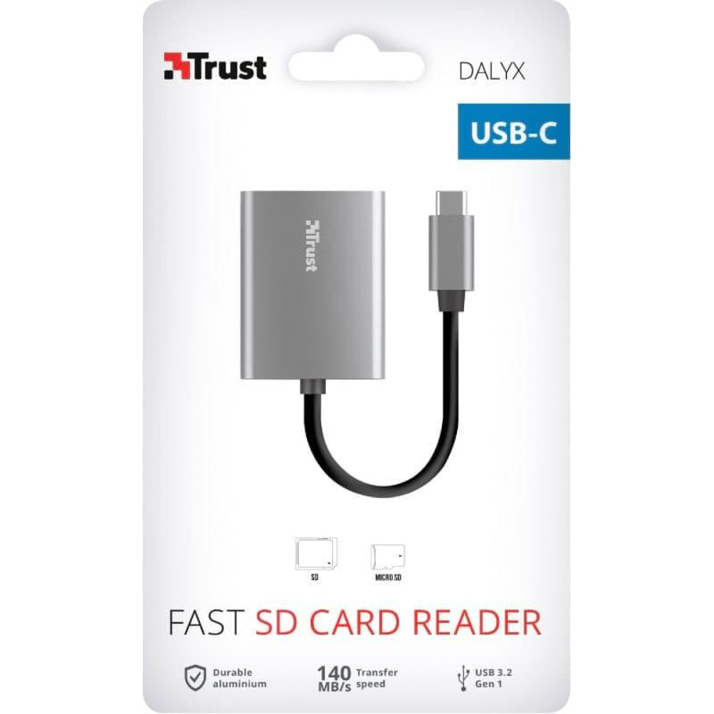 Кардридер Trust Dalyx Fast Aluminium USB-C Card Reader Dalyx Fast USB-С Card reader (24136)
