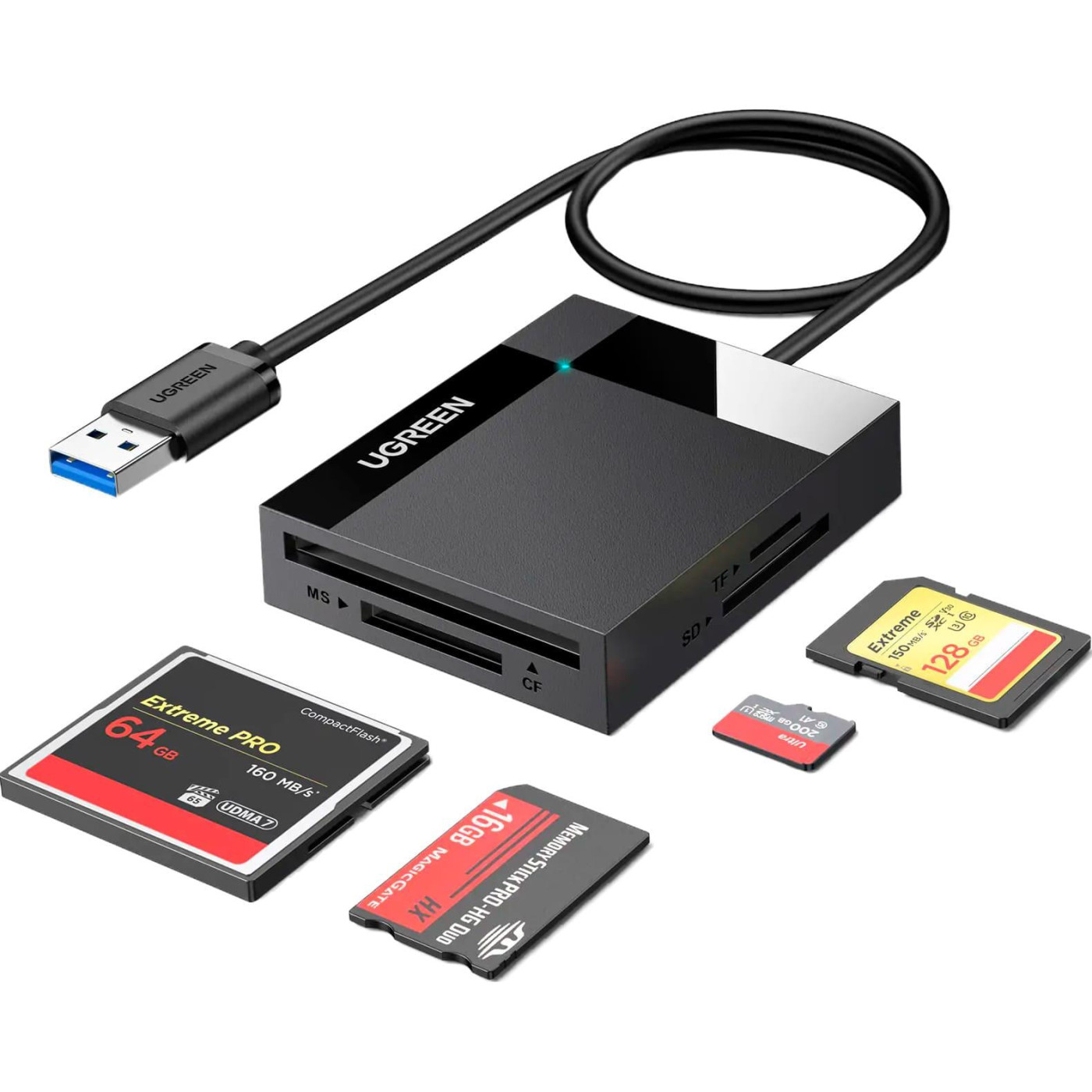 Кардридер Ugreen CR125 USB 3.0 Black (30333)