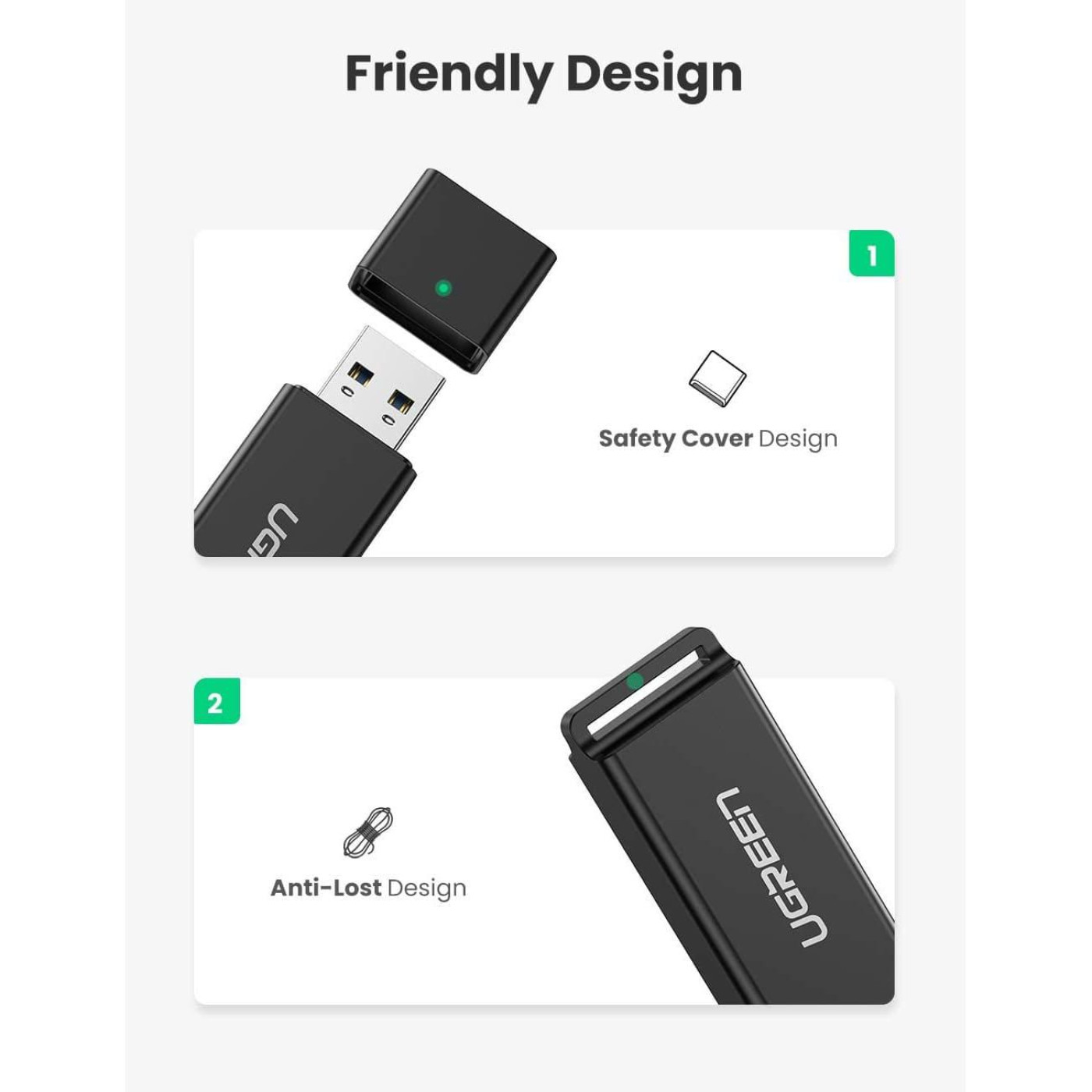 Кардридер Ugreen Card Reader TF/SD USB 3.0 Black (40752)