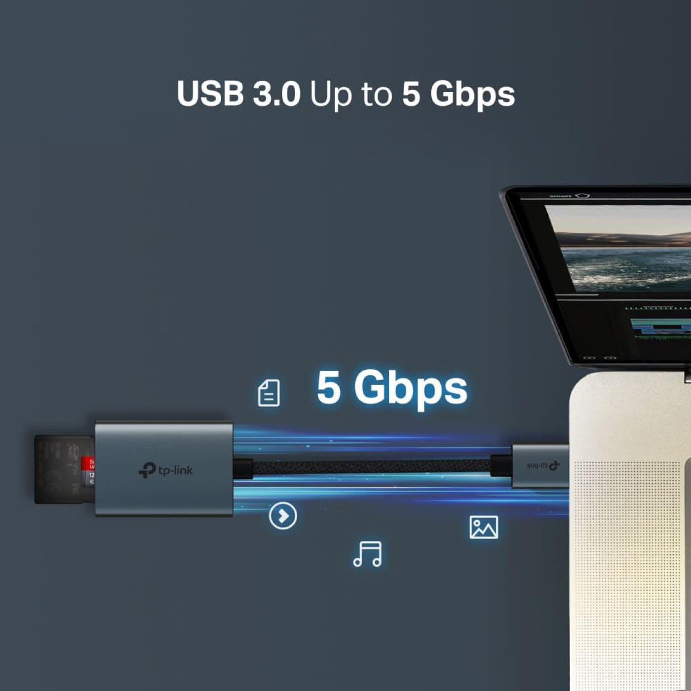 Кардридер TP-Link iдер USB 3.0 типу A для SD та microSD 3.0 UA430 (UA430)