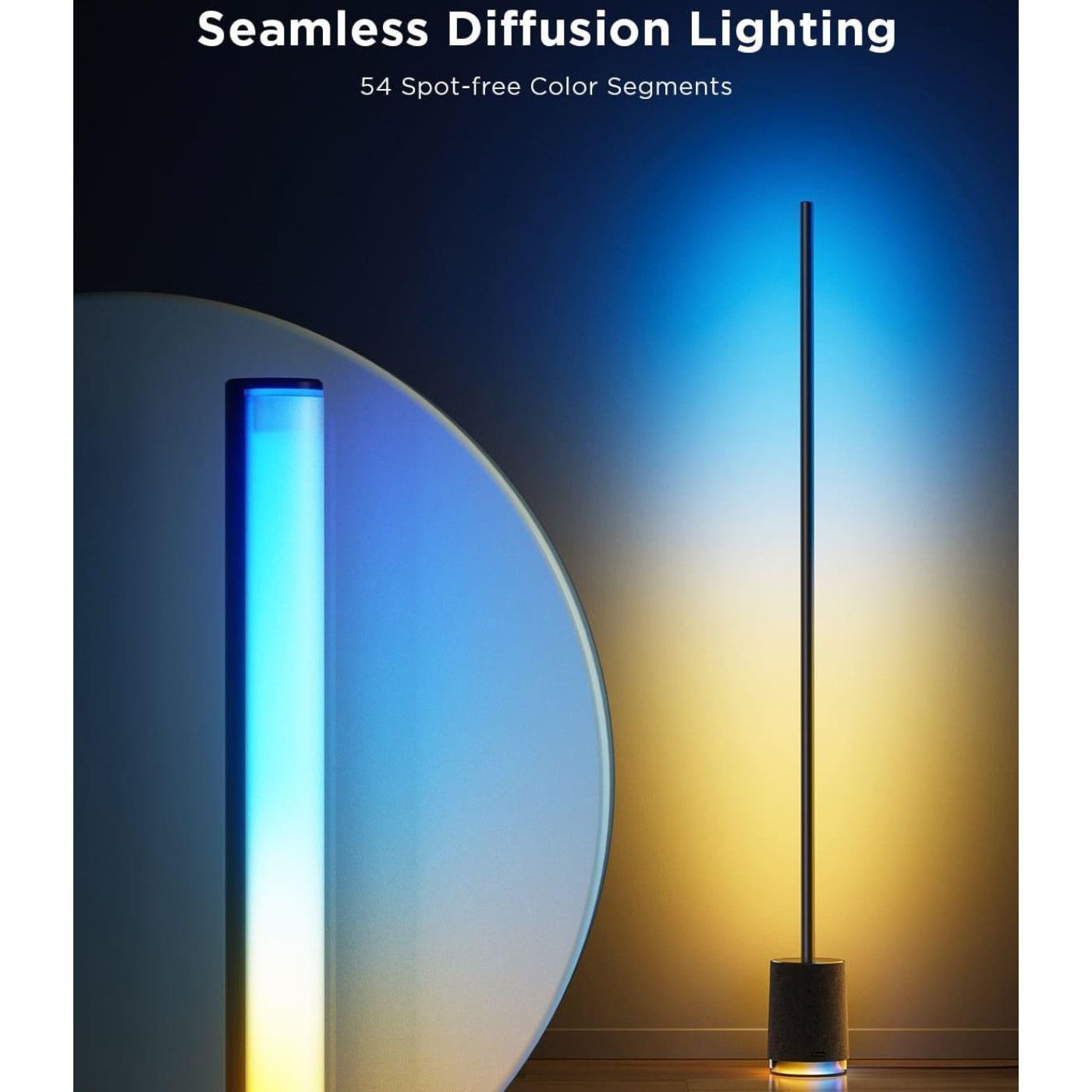 Торшер розумний Govee H6079, 1500Lm, RGBICW, with speaker, WI-FI/Bluetooth, білий