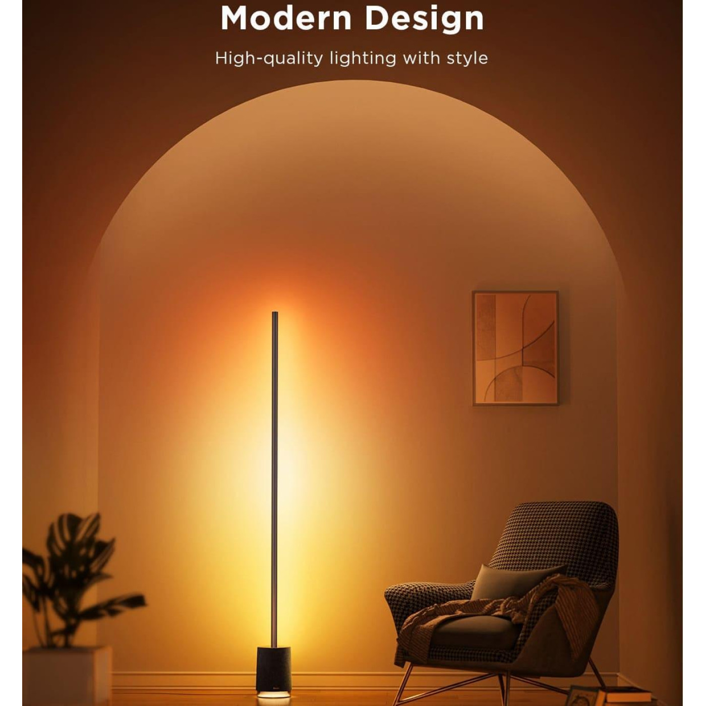 Торшер розумний Govee H6079, 1500Lm, RGBICW, with speaker, WI-FI/Bluetooth, білий