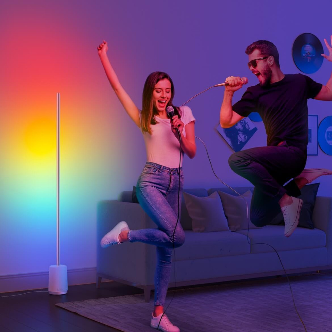 Торшер розумний Govee H6072 Lyra RGBICWW Corner Floor Lamp Білий