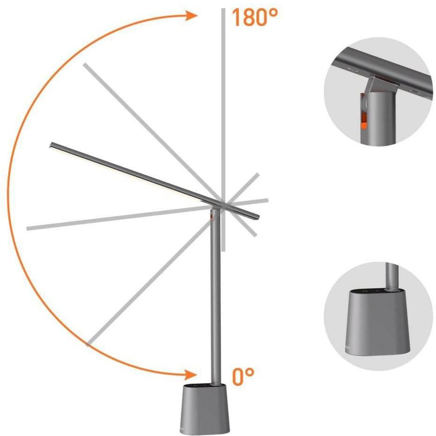 Настільна лампа Baseus Smart Eye Series Charging Folding (Smart Light) gray DGZG-0G