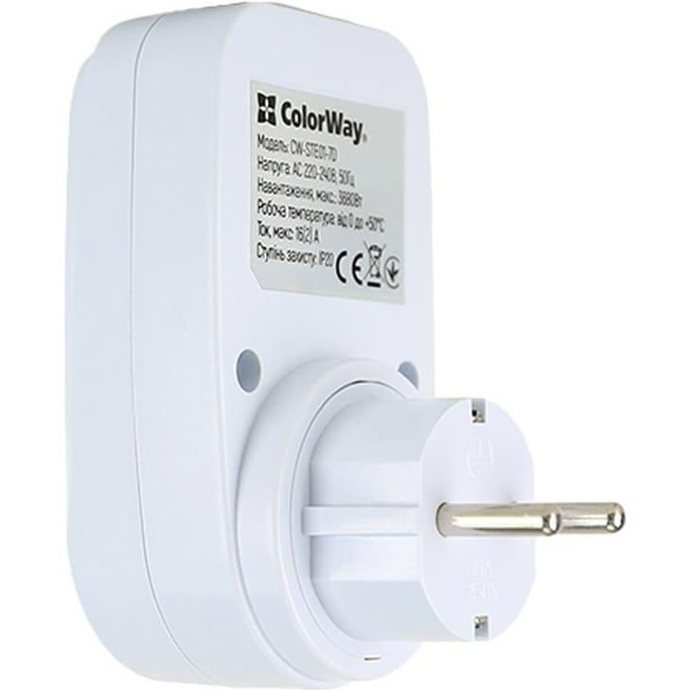 Таймер-розетка СolorWay 16A 3680W електронний тижневий 7D (CW-STE01-7D)