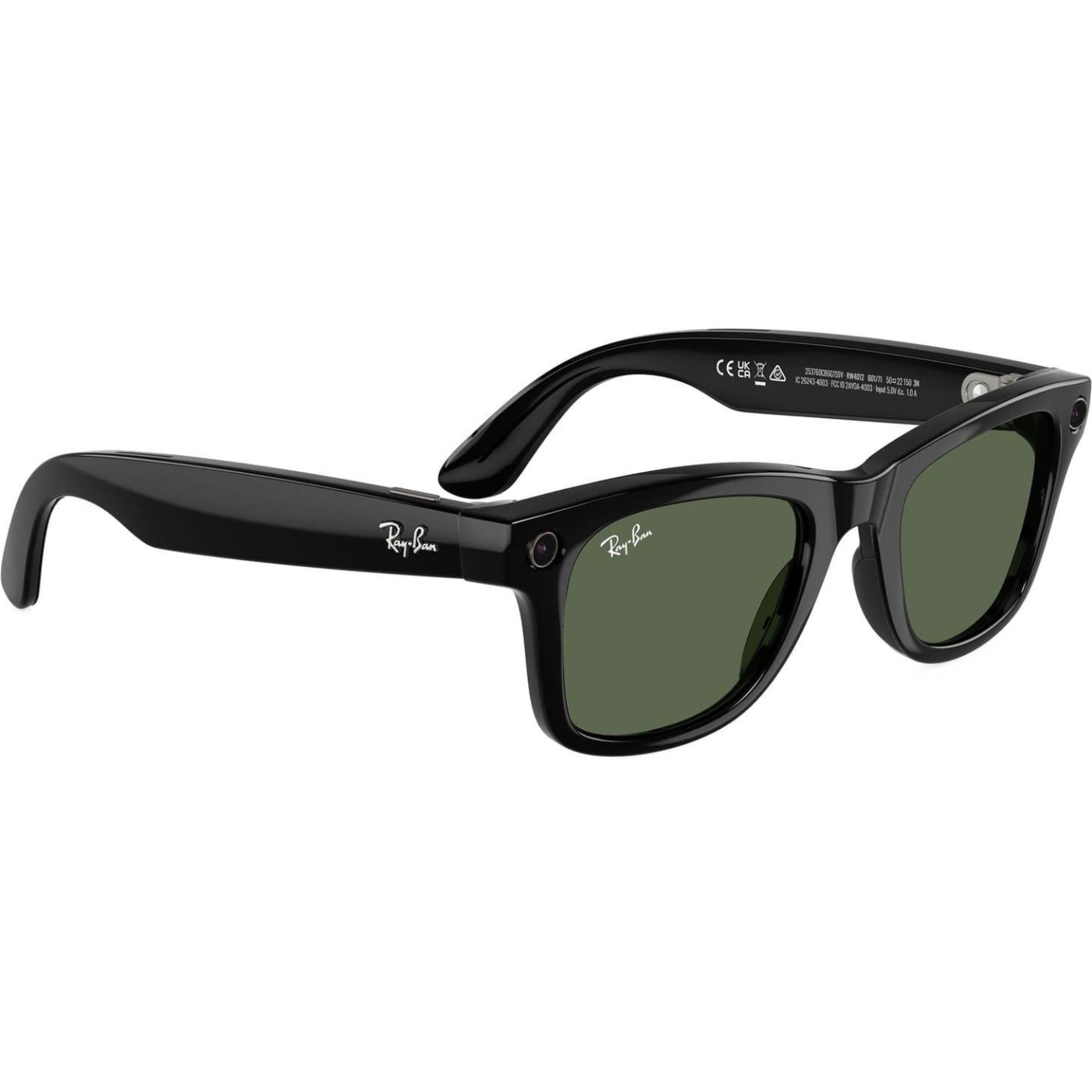 Ray-Ban Meta Wayfarer Gen 2 Large Shiny Black Frame / G-15 Green Lenses (RW4012 601/71 53-22)
