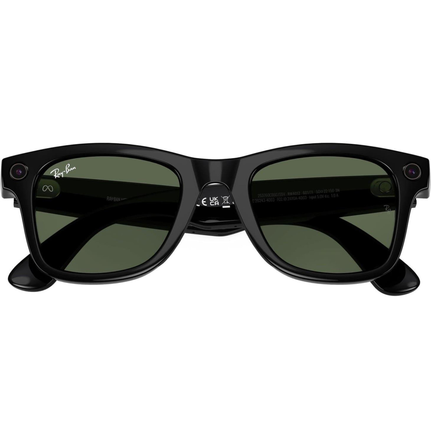 Ray-Ban Meta Wayfarer Gen 2 Large Shiny Black Frame / G-15 Green Lenses (RW4012 601/71 53-22)