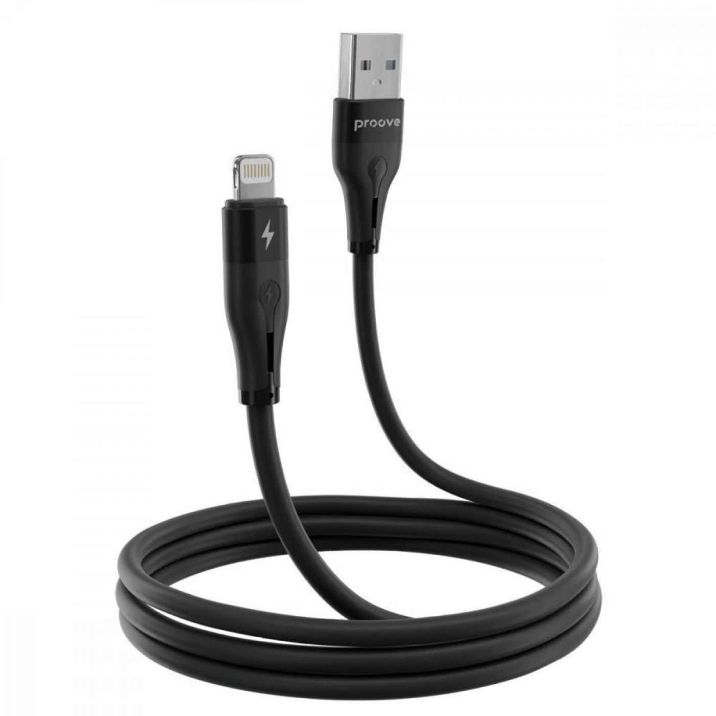 Кабель Proove Soft Silicone USB to Lightning 2.4A (1m) black