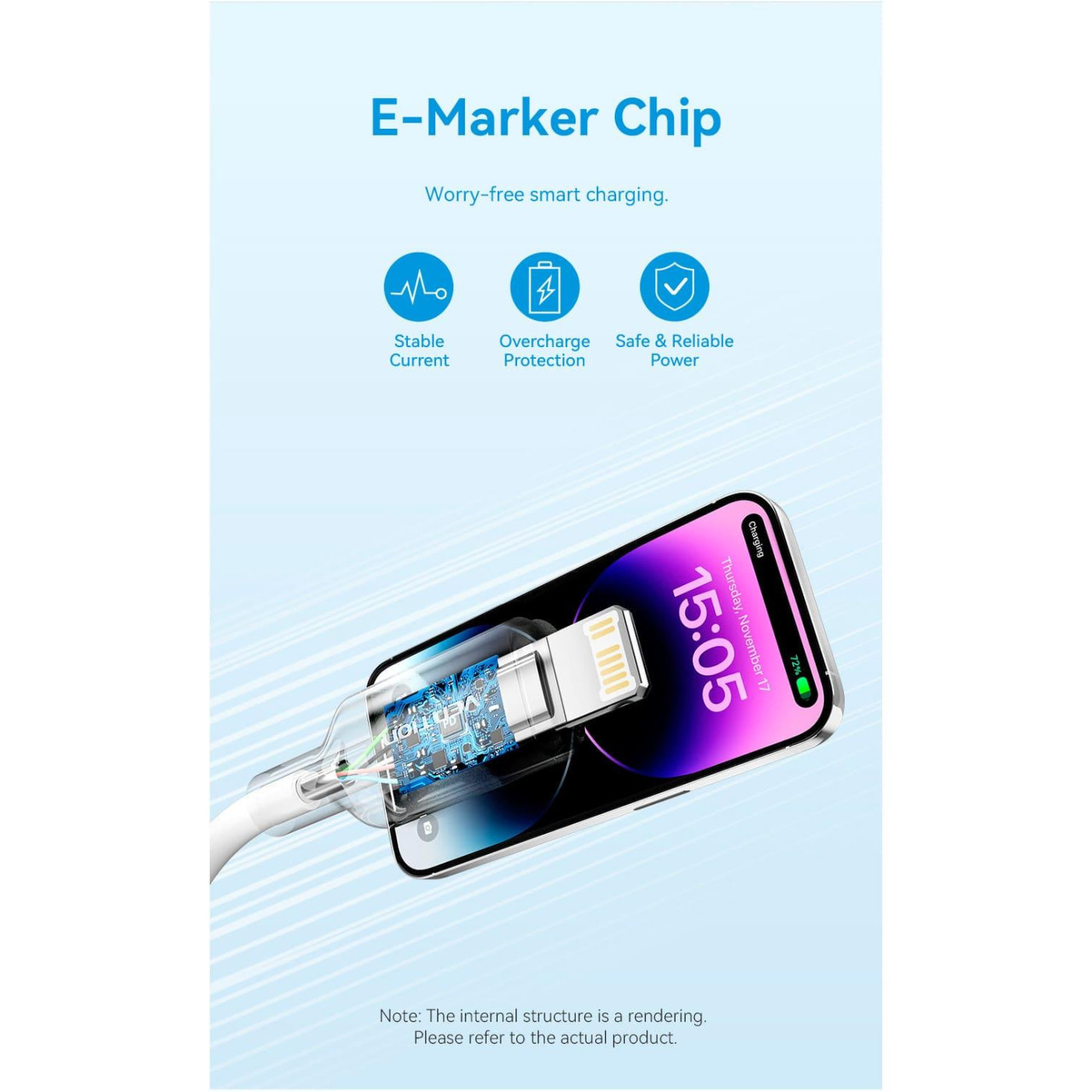 Кабель Vention USB 2.0Type-C M-LightningM,1.0 м,PD 27W,PVC, білий (LAKWF)