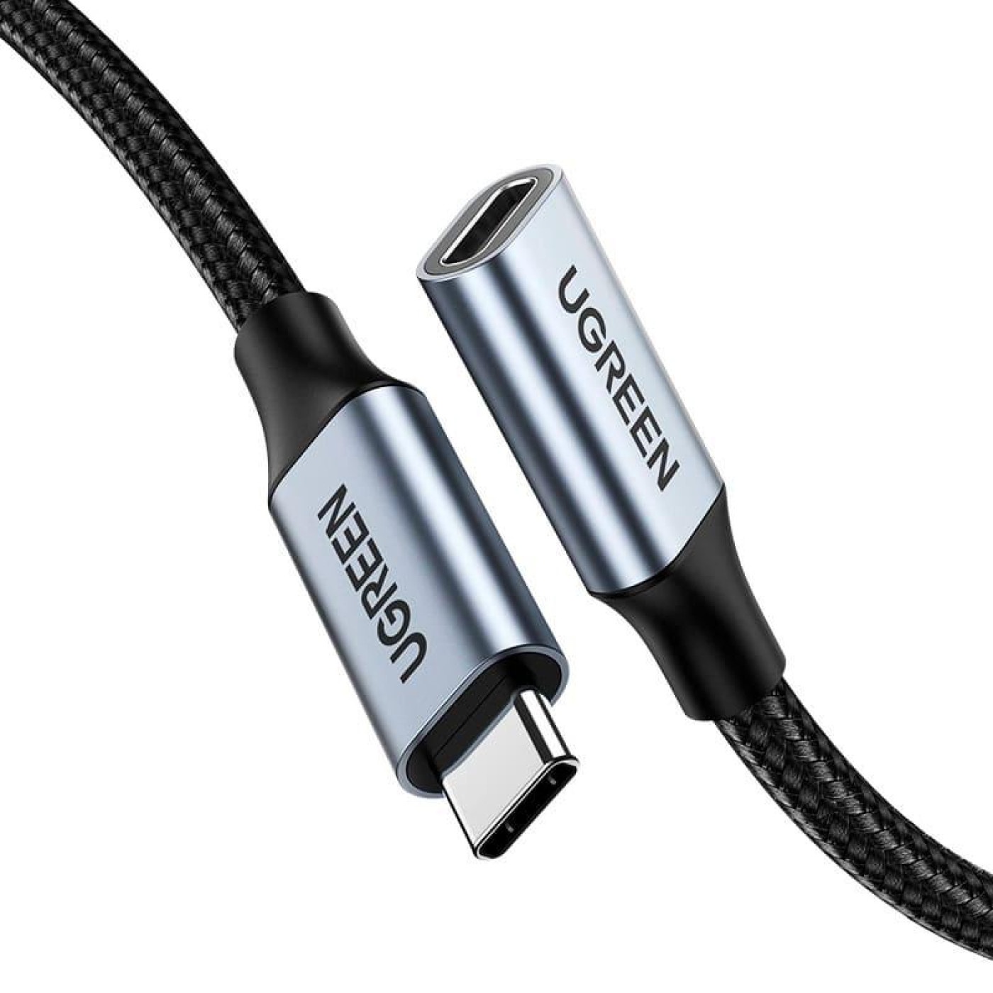 Кабель Ugreen USB 3.1 Type-C M-F,1 м,5A （10Gbps）Чорний,US372 (30205)