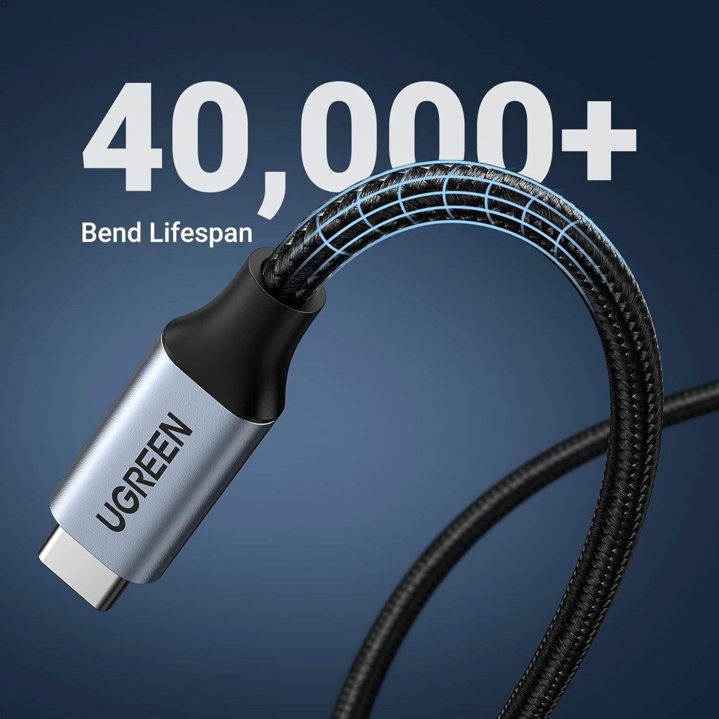 Кабель Ugreen USB 3.1 Type-C M-F,1 м,5A （10Gbps）Чорний,US372 (30205)