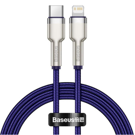 Кабель Baseus Cafule Metal Type-C to Lightning PD 20W (1m) purple (CATLJK-A05)