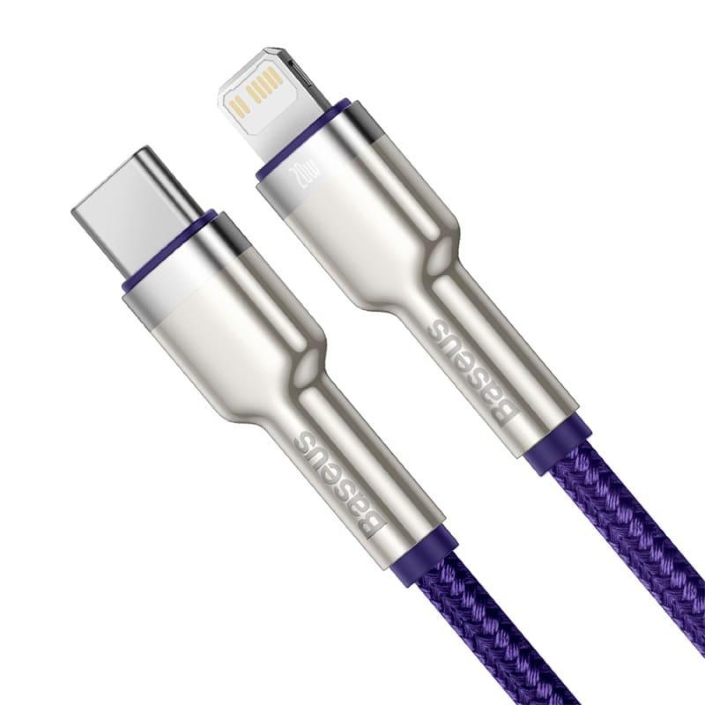 Кабель Baseus Cafule Metal Type-C to Lightning PD 20W (1m) purple (CATLJK-A05)