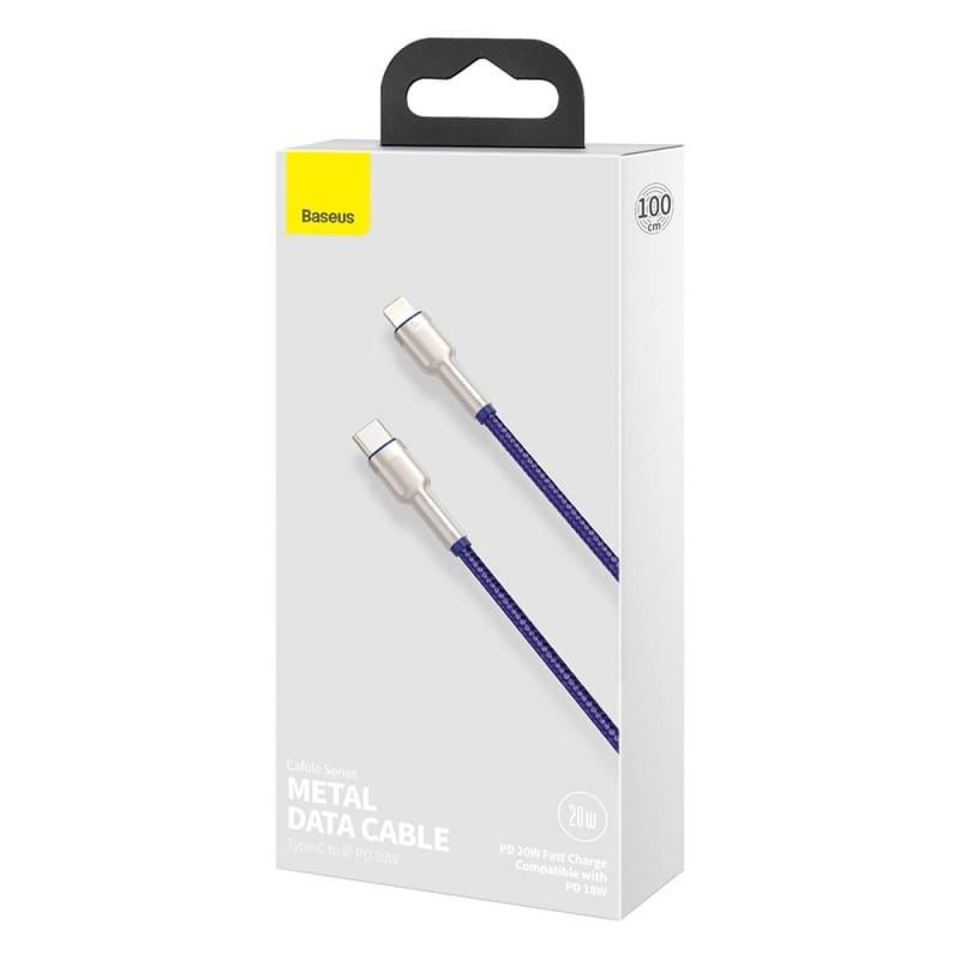 Кабель Baseus Cafule Metal Type-C to Lightning PD 20W (1m) purple (CATLJK-A05)