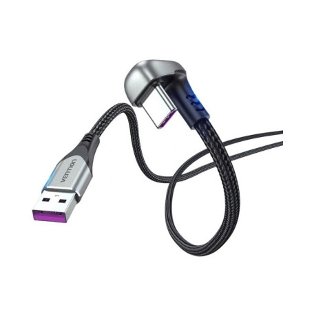 Кабель Vention USB 2.0 AM-Type-C M,1.5м 66W aluminum alloy, 180° U-ShapedVention (COHHG)