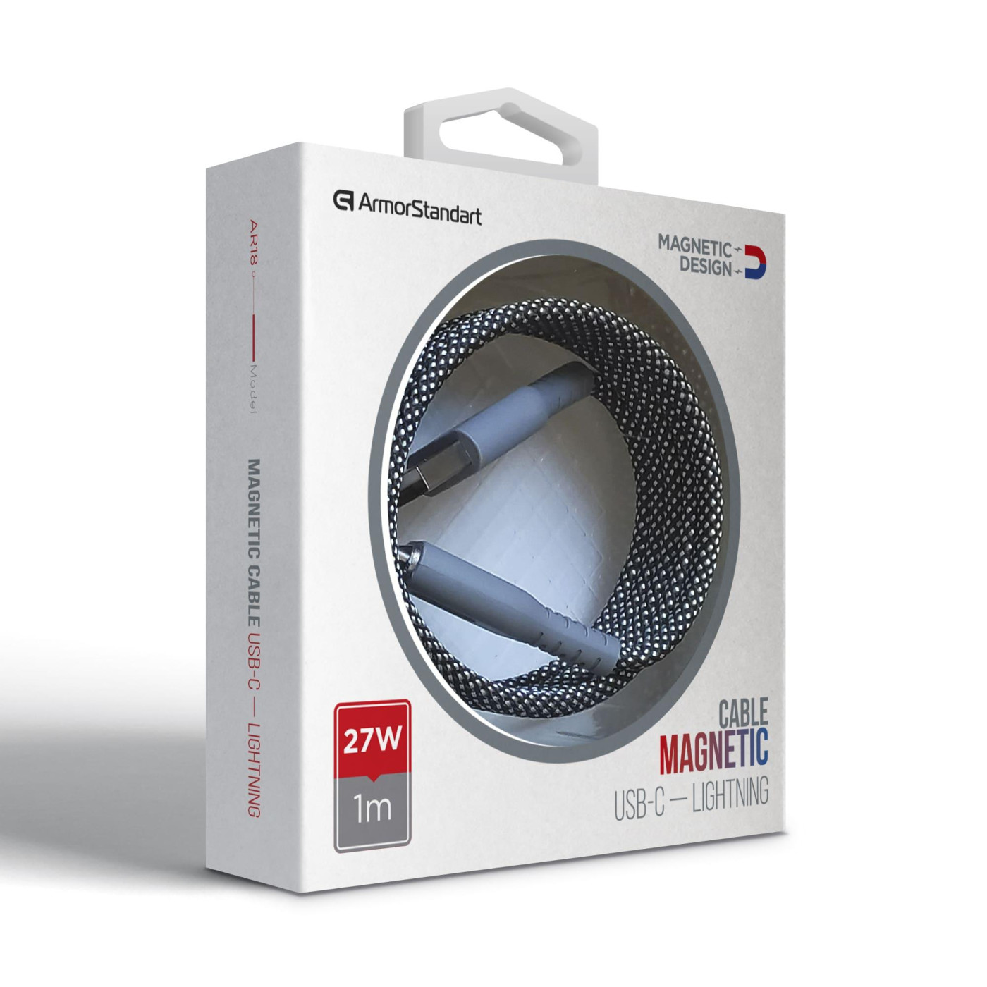 Кабель ArmorStandart AR18 Magnetic USB Type-C to Lightning 27W 1m Black (ARM75512)