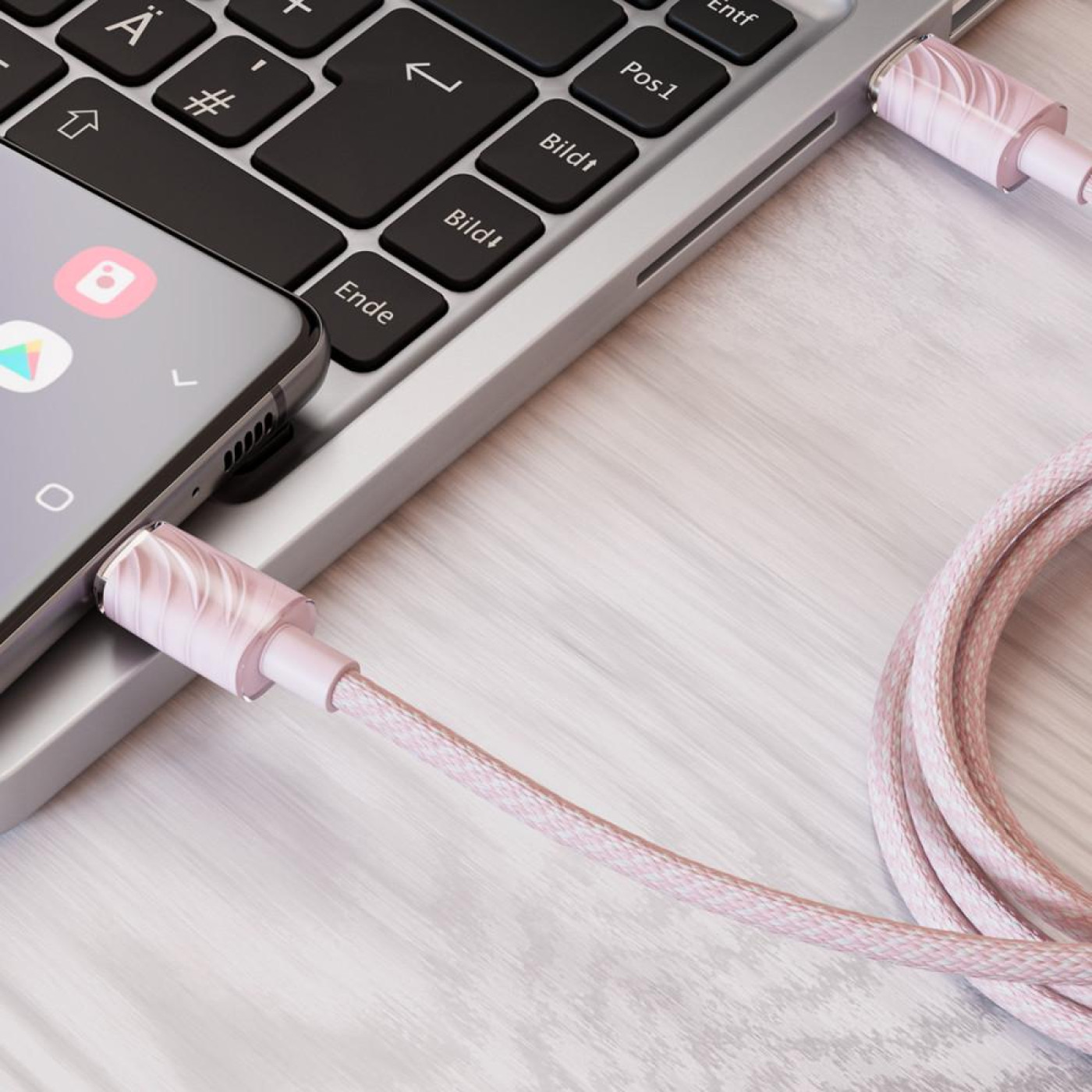 Кабель Proove Spectral Type-C to Type-C 60W (1m) pink