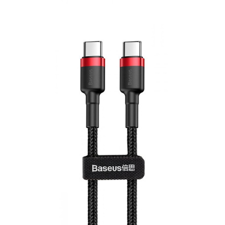 Кабель Baseus Cafule Type-C to Type-C PD 2.0 60W (1m) red/black (CATKLF-G91)