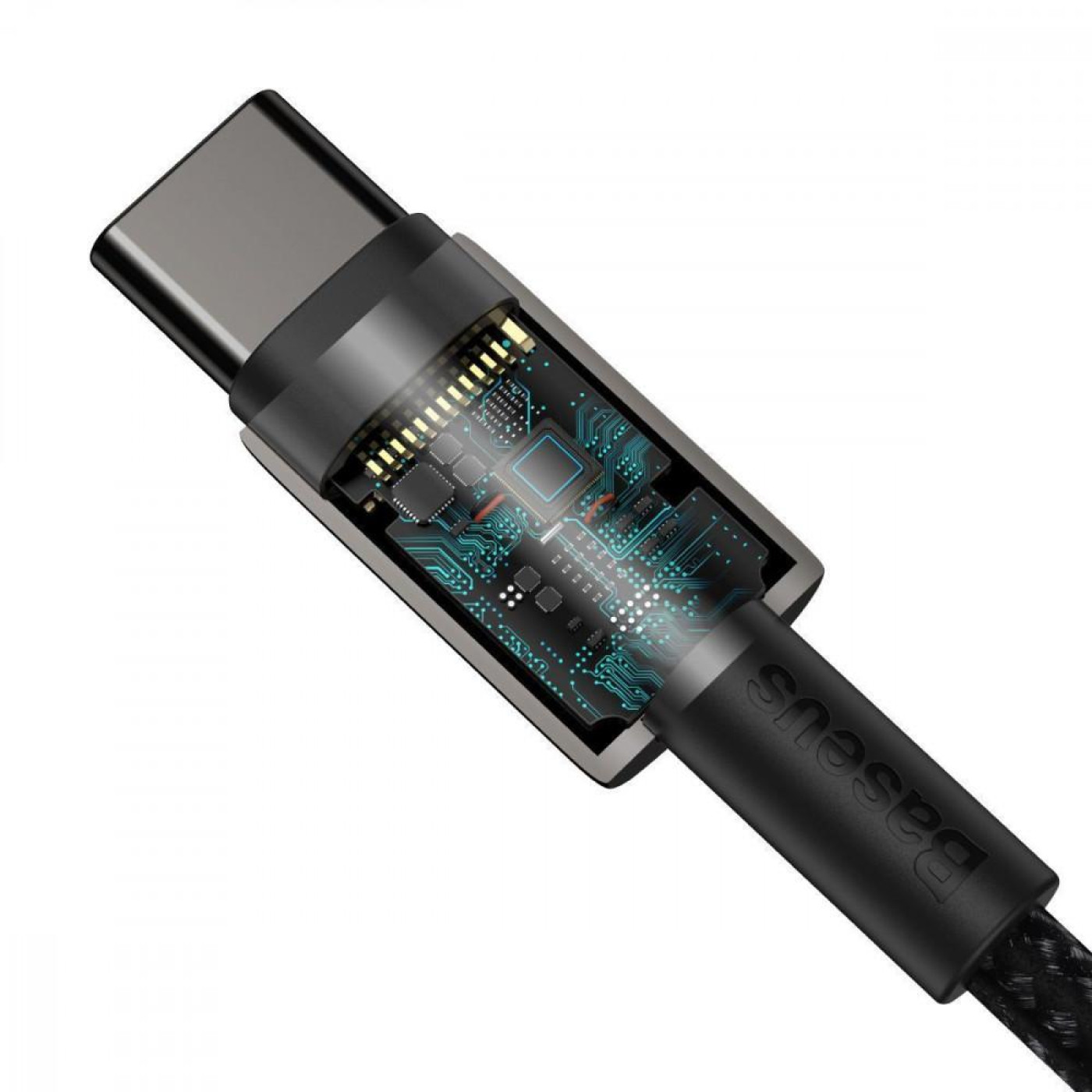 Кабель Baseus Tungsten Gold Fast Charging Type-C to Type-C 100W (2m) black (CATWJ-A01)