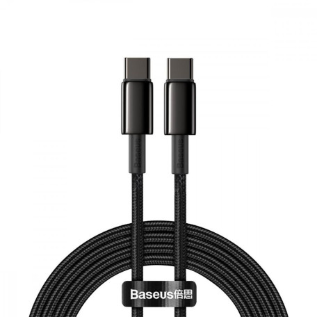 Кабель Baseus Tungsten Gold Fast Charging Type-C to Type-C 100W (2m) black (CATWJ-A01)