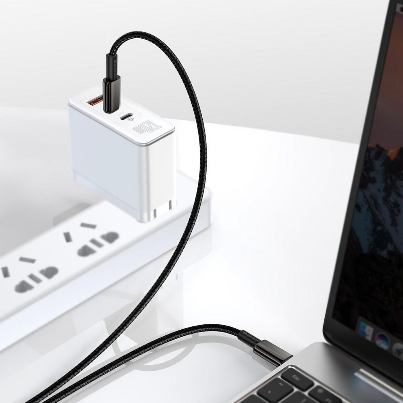 Кабель Baseus Tungsten Gold Fast Charging Type-C to Type-C 100W (2m) black (CATWJ-A01)