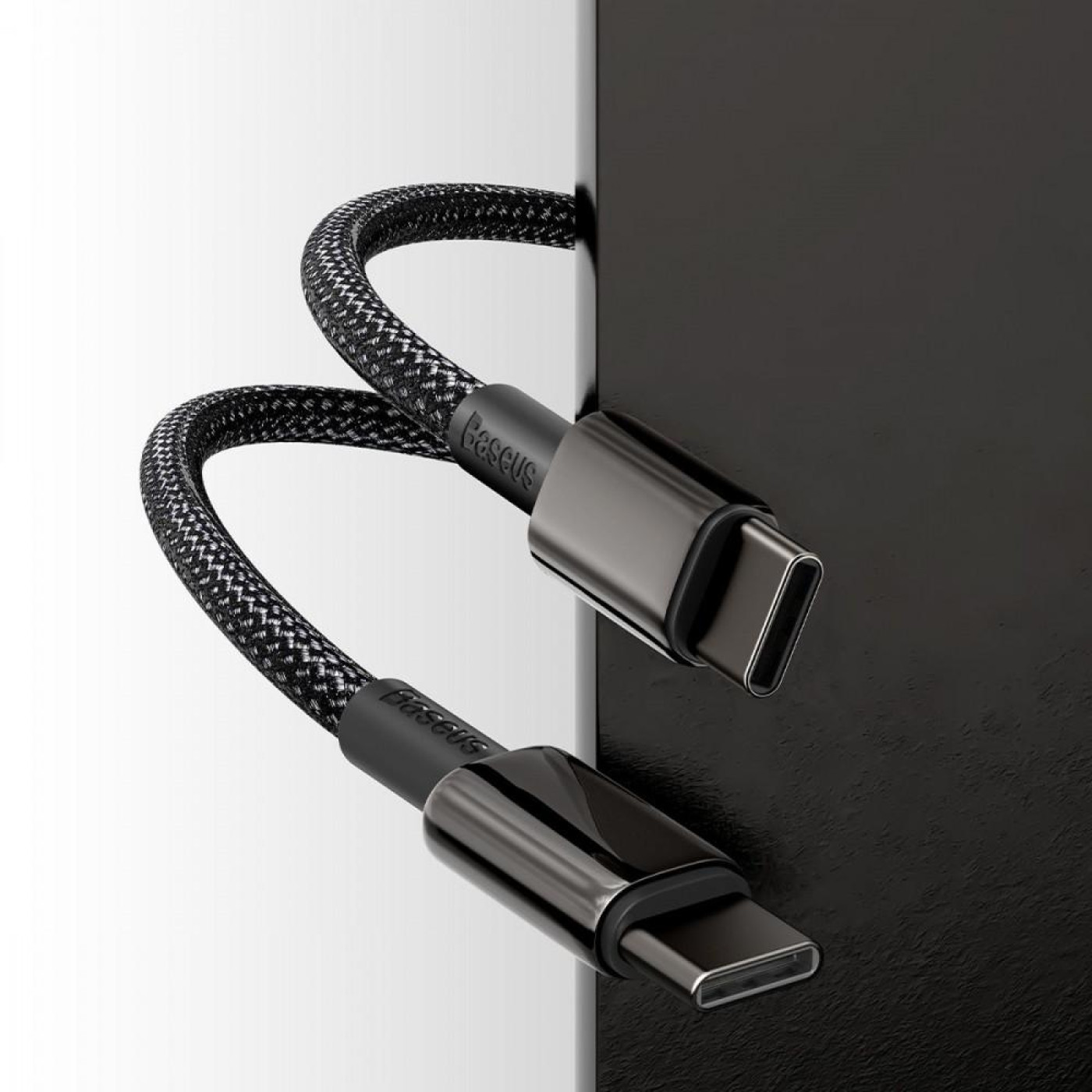 Кабель Baseus Tungsten Gold Fast Charging Type-C to Type-C 100W (2m) black (CATWJ-A01)