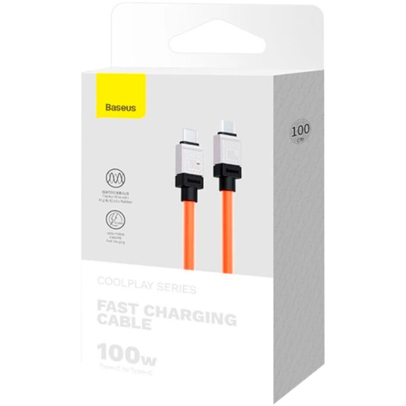 Кабель Baseus CoolPlay Series Fast Charging Cable Type-C to Type-C 100W 1m Orange (CAKW000207)
