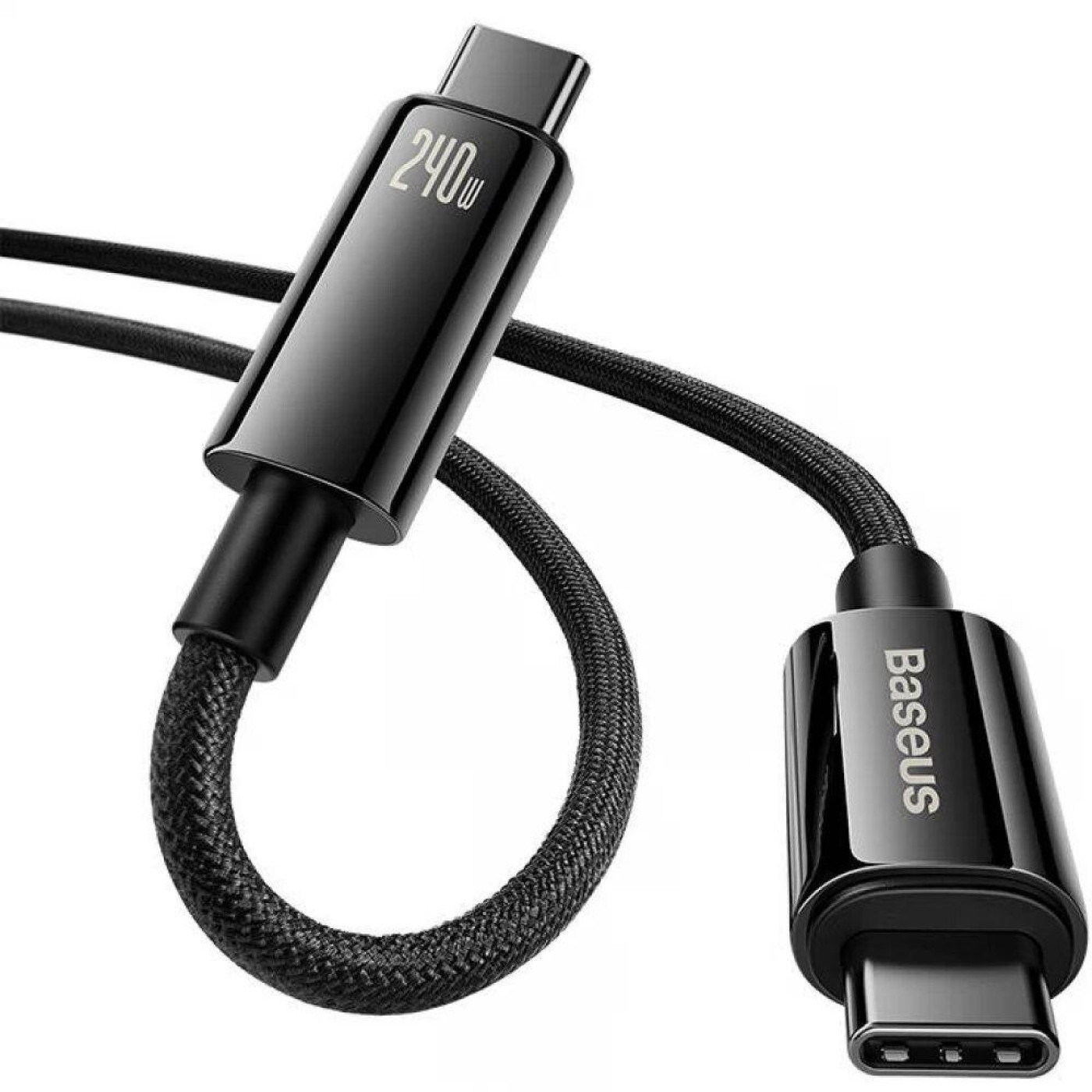 Кабель Baseus Tungsten Gold Fast Charging Type-C to Type-C 240W (2m) black (CAWJ040101)