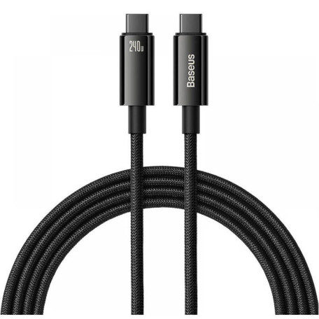 Кабель Baseus Tungsten Gold Fast Charging Type-C to Type-C 240W (2m) black (CAWJ040101)