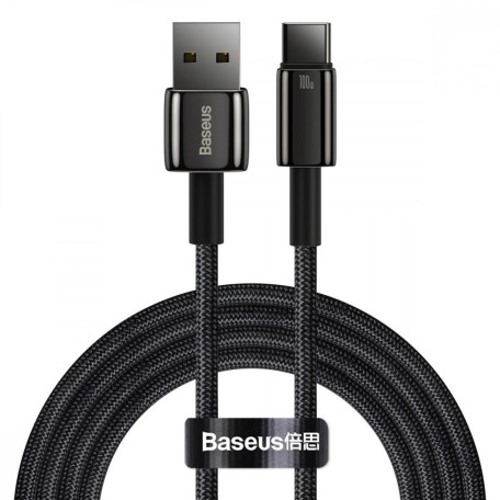 Кабель Baseus Tungsten Gold Fast Charging USB to Type-C 100W (2m) black (CAWJ000101)