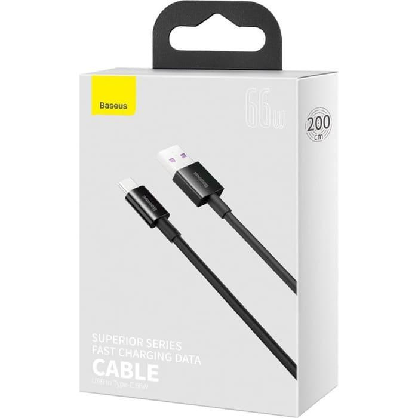 Кабель Baseus USB2.0AM-Type-C M, 2 м,(20V/3A), (66W) Superior Series Чорний (CATYS-A01)