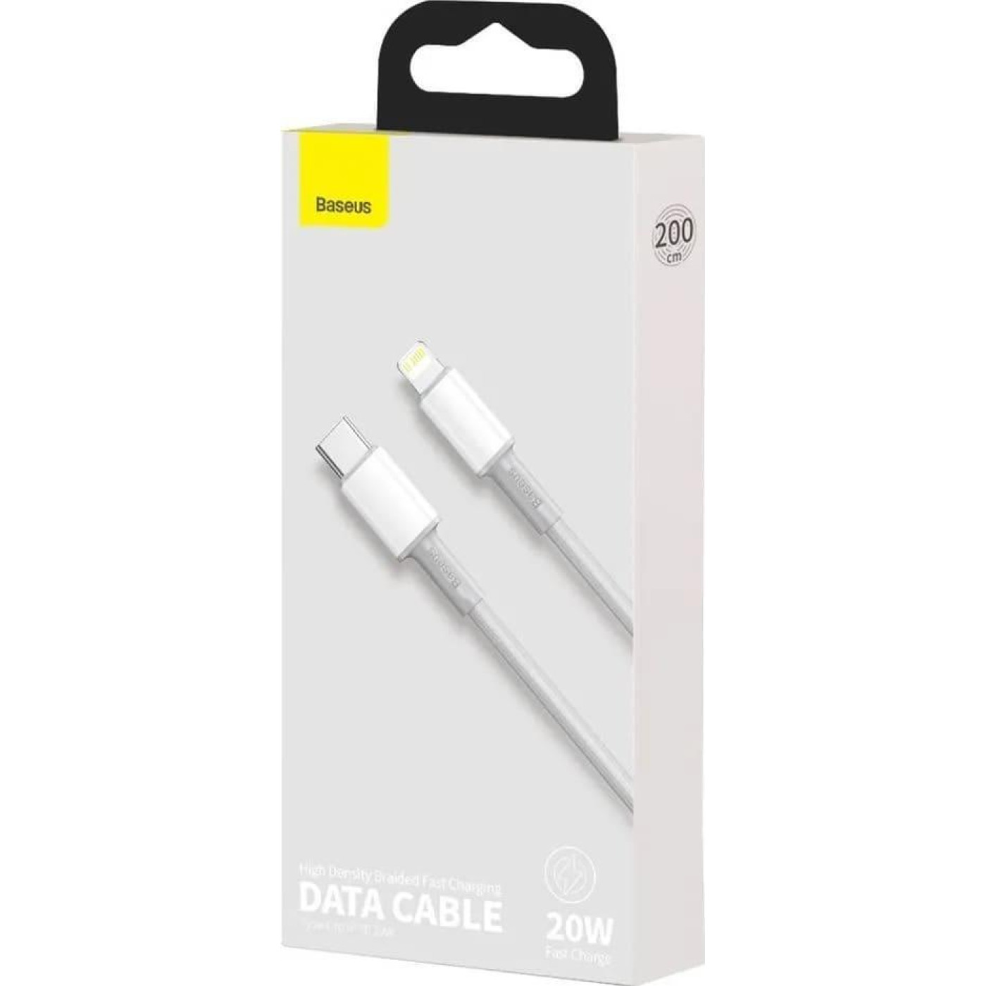 Кабель Baseus High Density Braided Type-C to Lightning PD 20W (2m) white (CATLGD-A02)