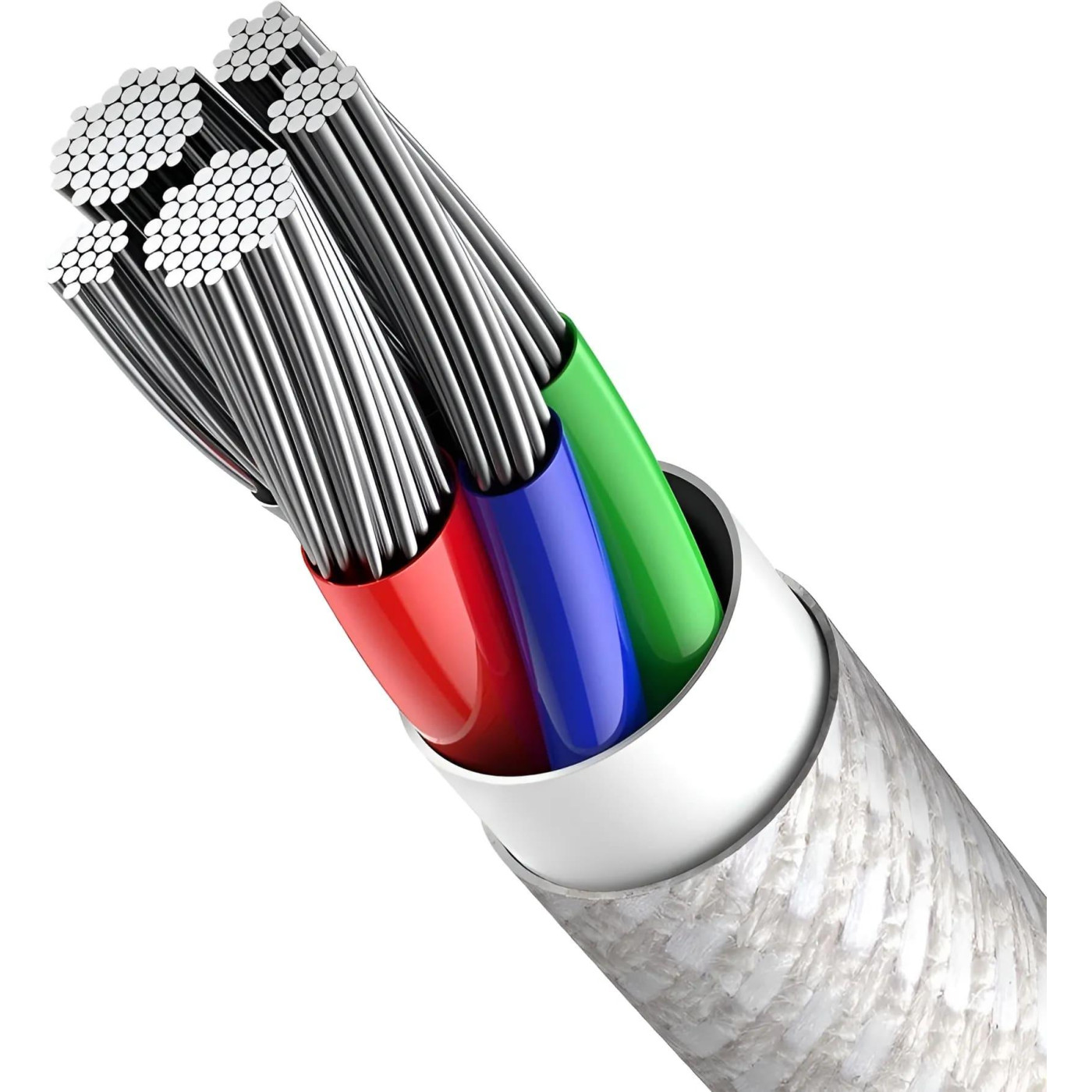 Кабель Baseus High Density Braided Type-C to Lightning PD 20W (2m) white (CATLGD-A02)