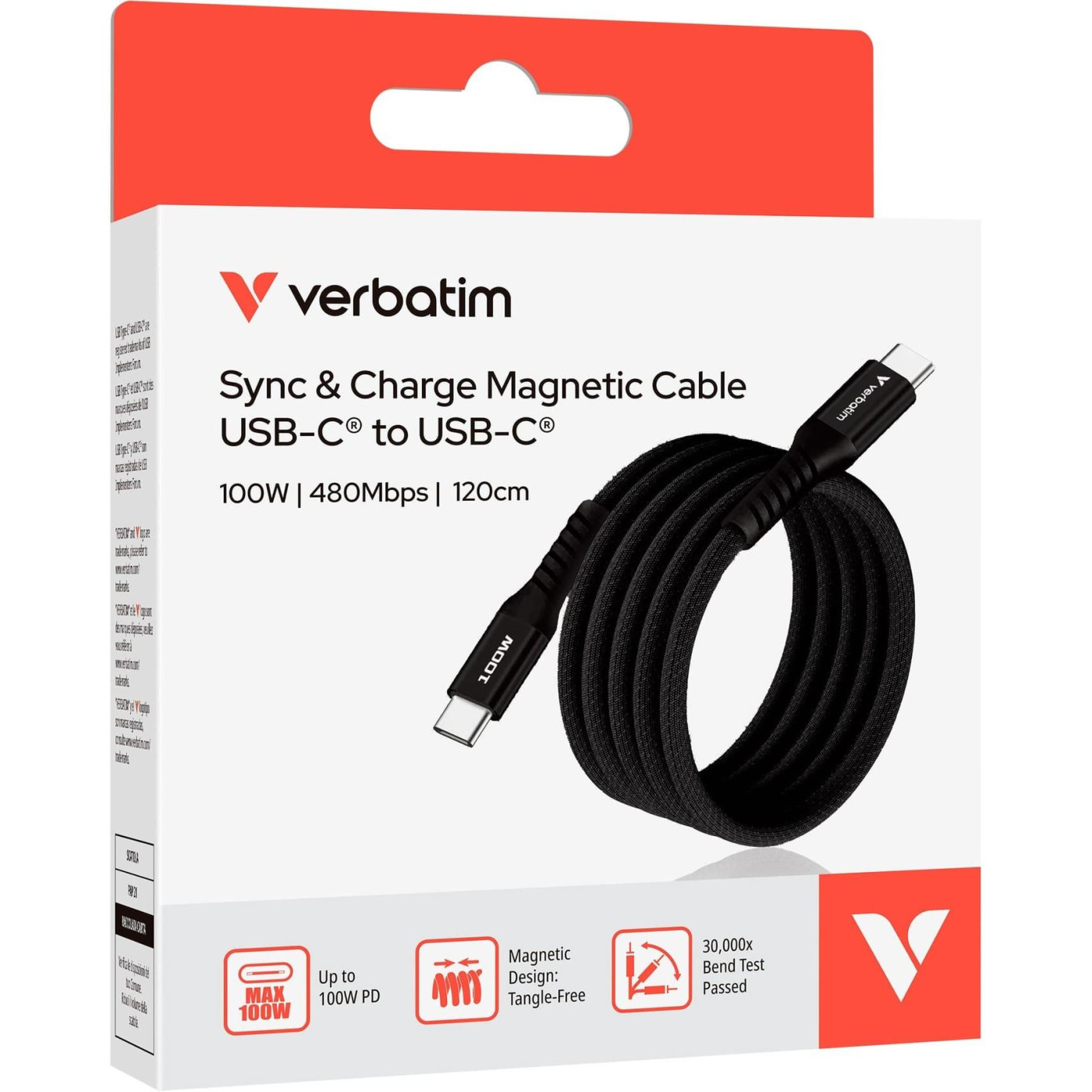 Кабель Verbatim 100 Вт /USB-C–USB-C /120 см-чорний (31863)