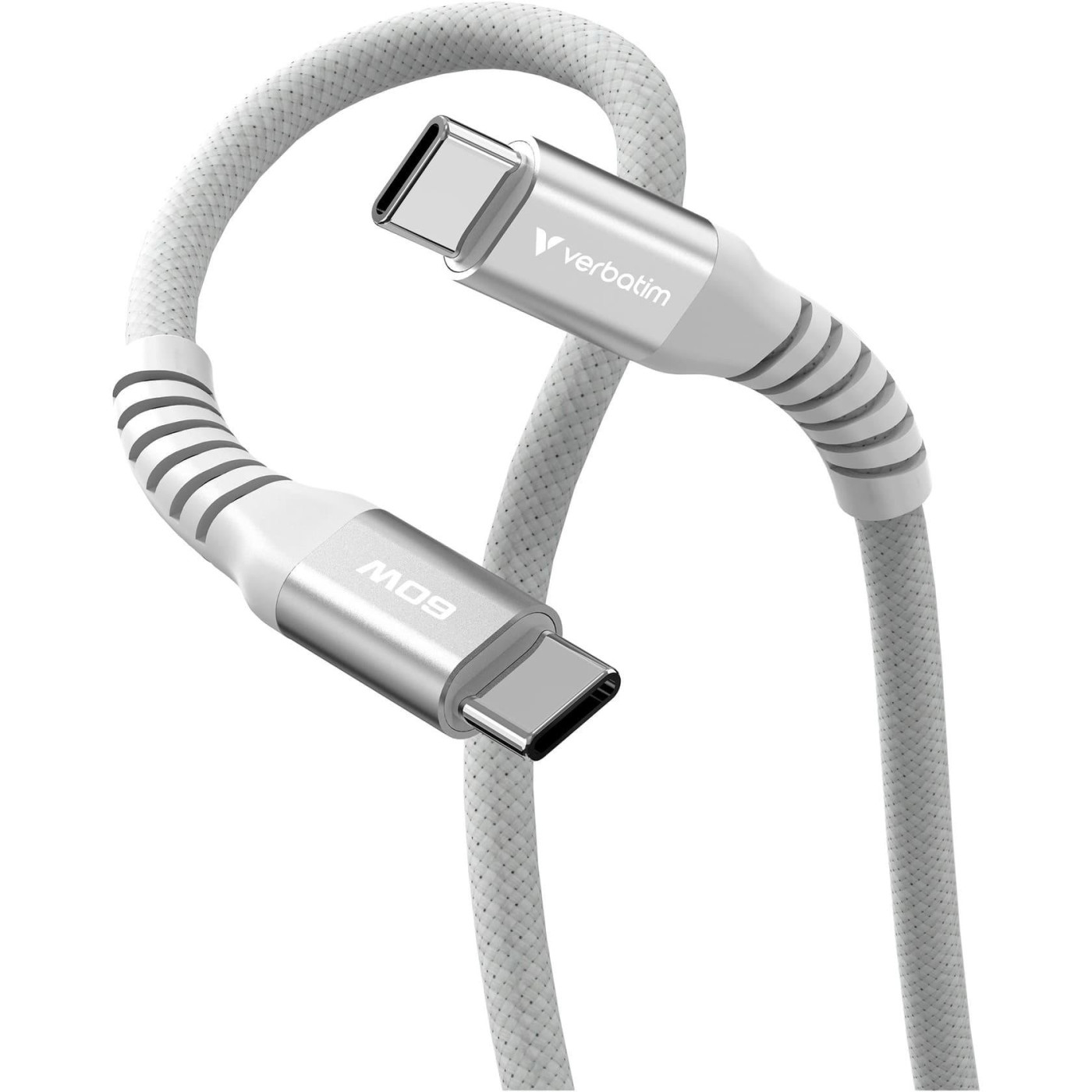 Кабель Verbatim 60 Вт /USB-C–USB-C /120 см-сирий (31850)
