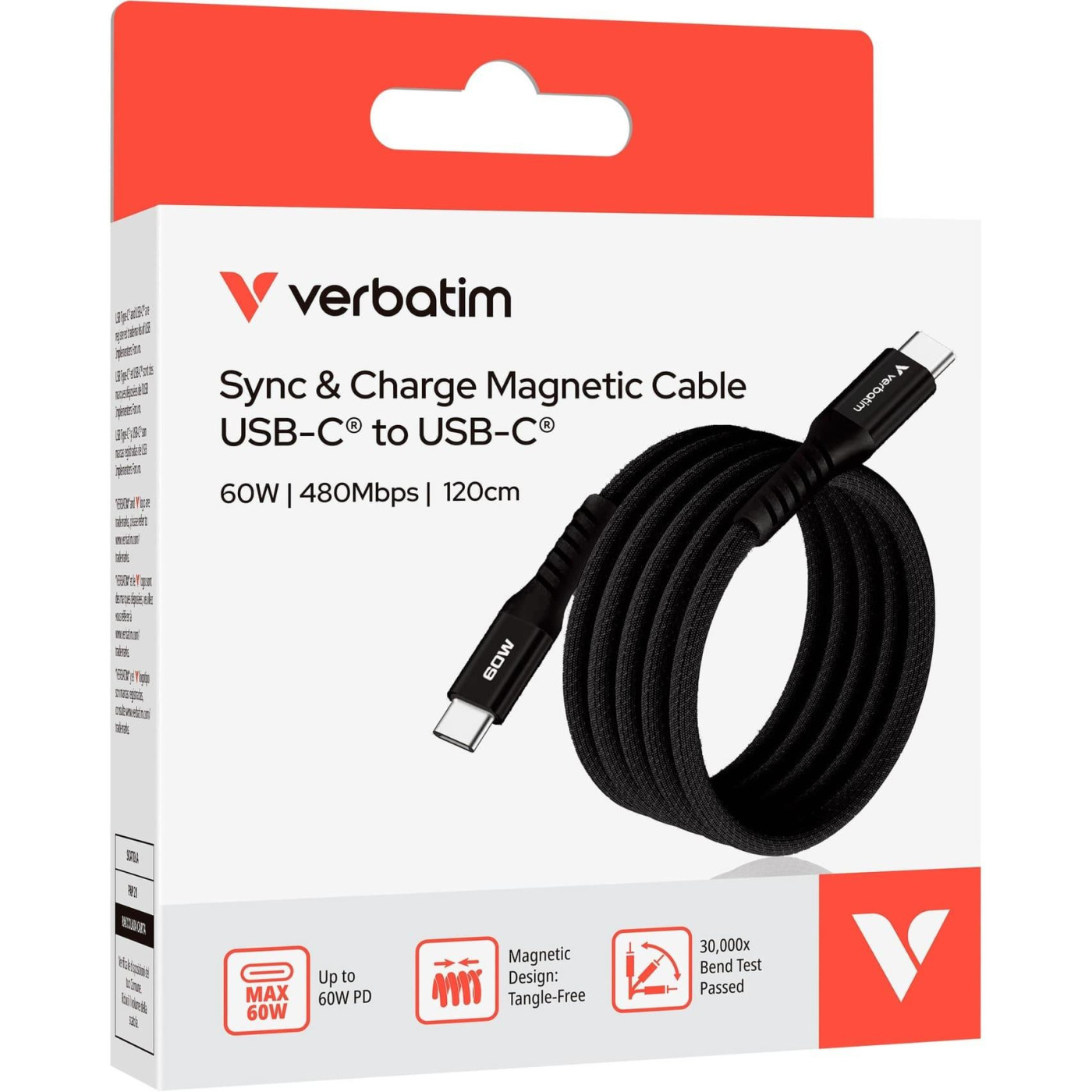 Кабель Verbatim 60 Вт /USB-C–USB-C /120 см-чорний (31859)