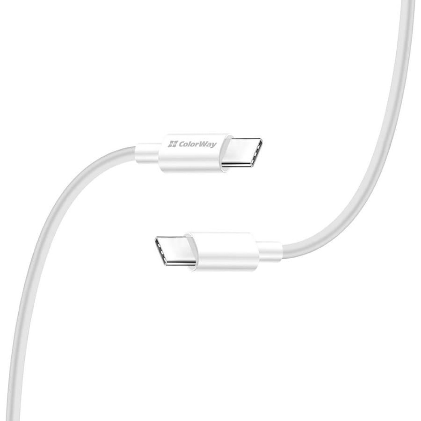 Кабель ColorWay Type-C - Type-C (TPE) (PD Fast Charging 100W) 5.0А 1м белый (CW-CBPDCC058-WT)