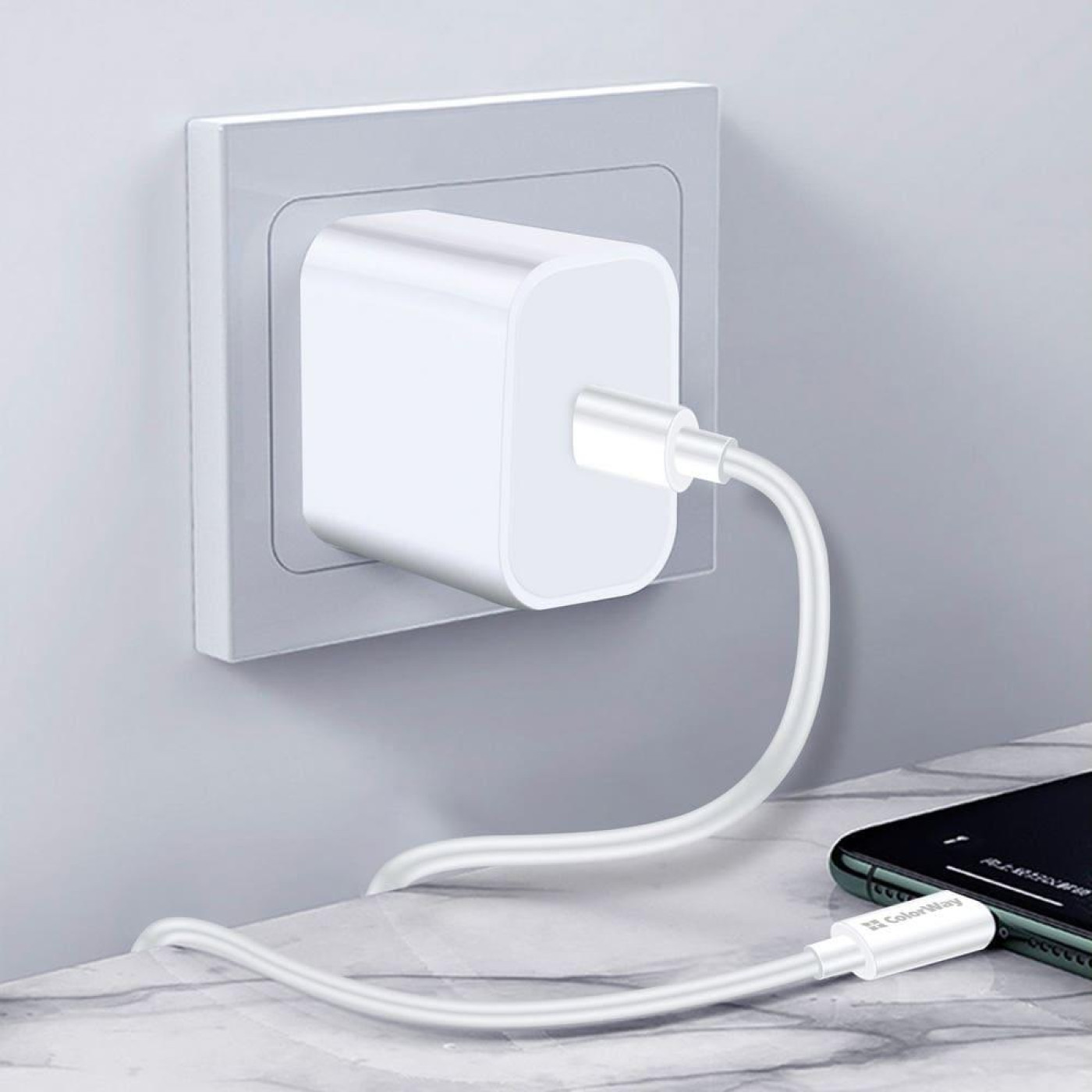 Кабель ColorWay Type-C - Type-C (TPE) (PD Fast Charging 100W) 5.0А 1м белый (CW-CBPDCC058-WT)