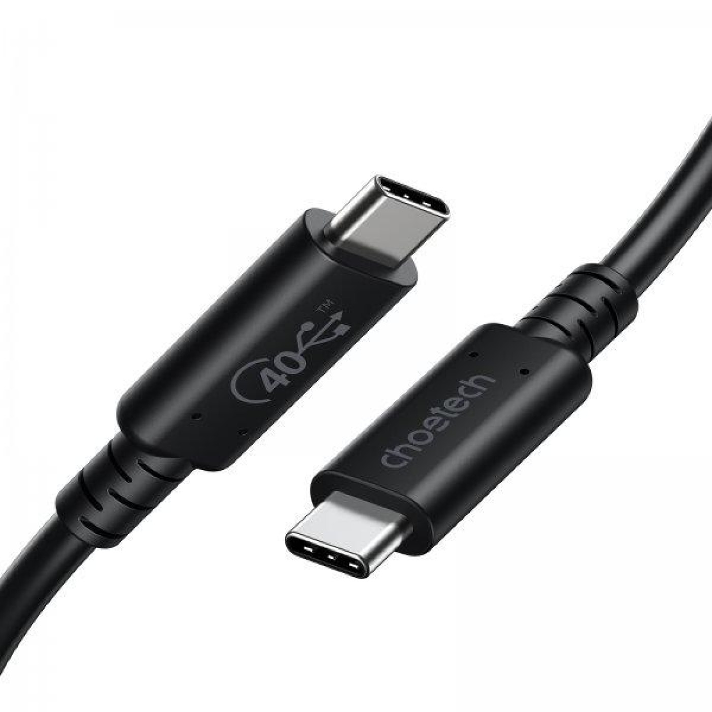 Кабель Choetech USB4 Type-C-Type-C 0.8 м. Black (XCC-1028-BK)
