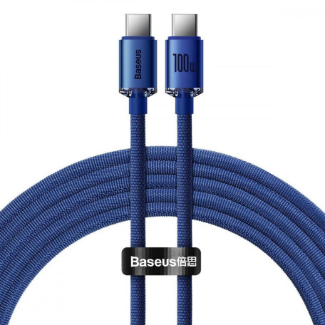 Кабель Baseus Crystal Shine Series Type-C to Type-C 100W (2m) blue (CAJY000703)