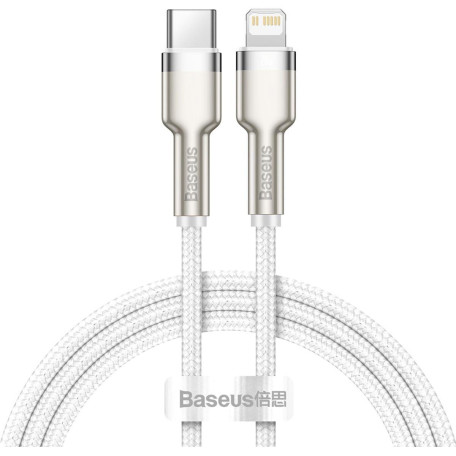 Кабель Baseus Cafule Metal Type-C to Lightning PD 20W (1m) white (CATLJK-A02)