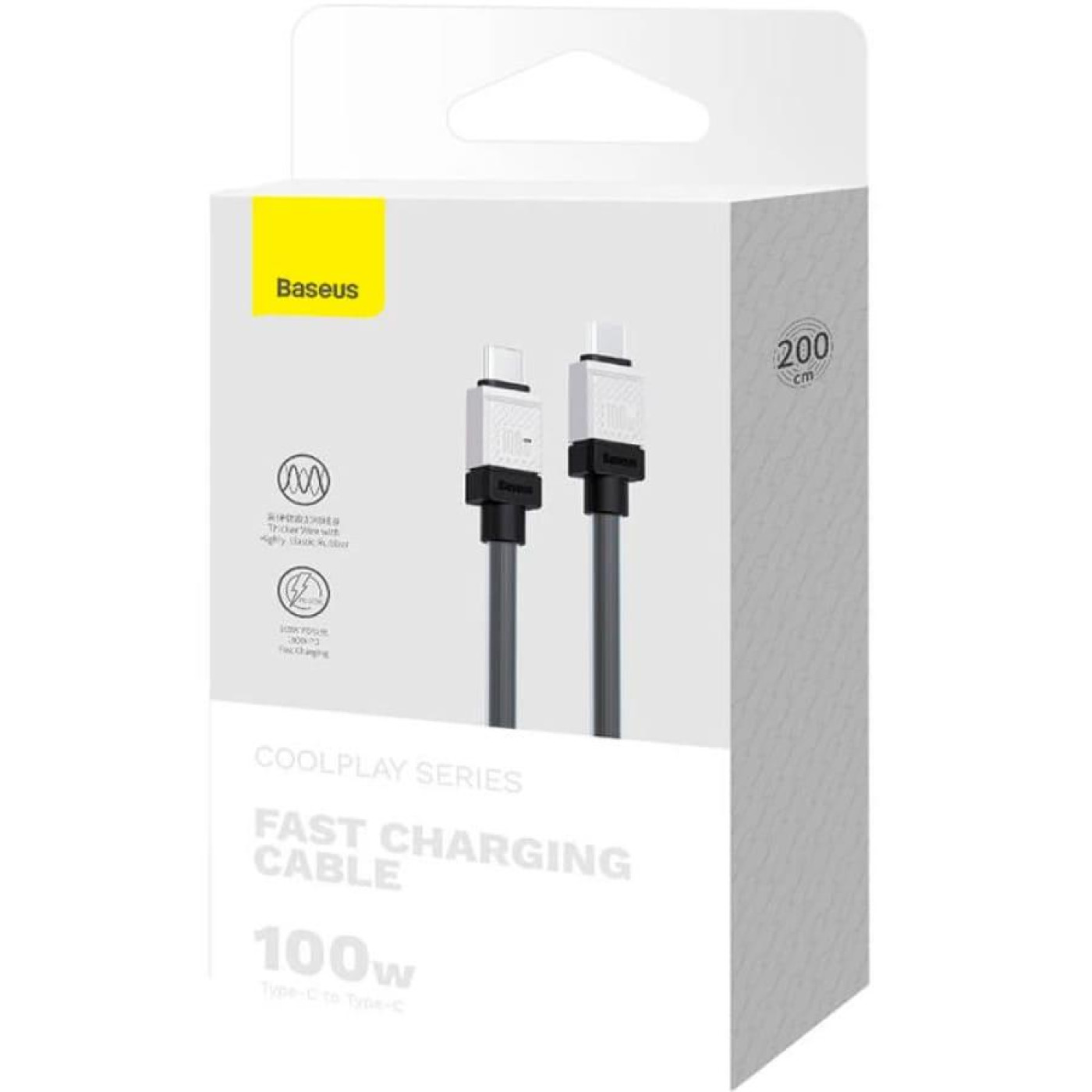 Кабель Baseus CoolPlay Series Type-C to Type-C 100W (2m) black (CAKW000301)