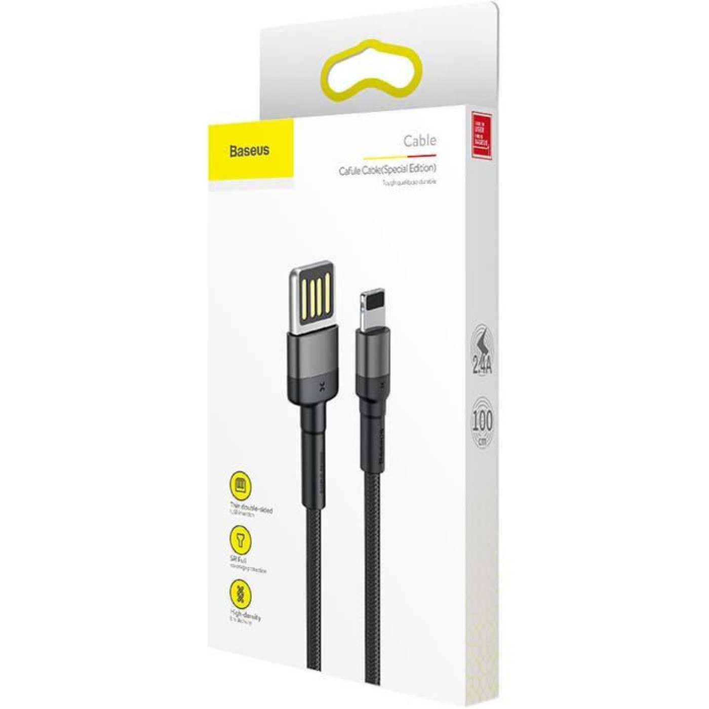 Кабель Baseus Cafule Lightning Special Edition 2.4A (1m) gray (CALKLF-GG1)