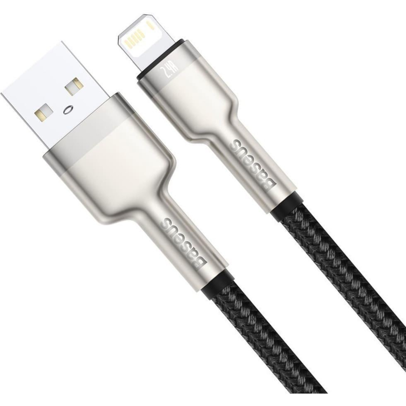 Кабель Baseus Cafule Metal Lightning 2.4A (1m) black (CALJK-A01)